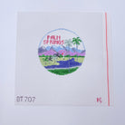 Palm Springs Travel Round Canvas - KC Needlepoint