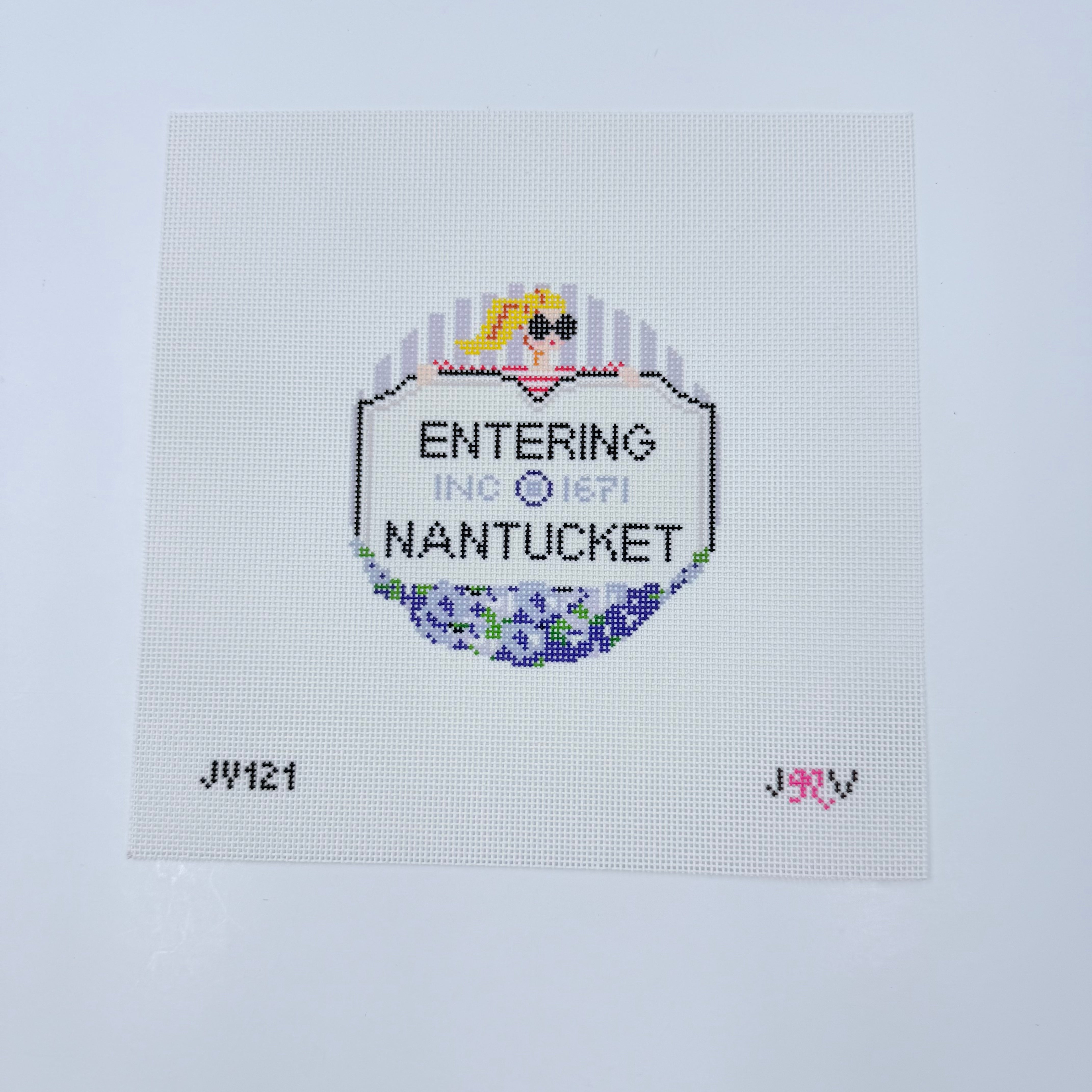 Entering Nantucket Canvas - KC Needlepoint