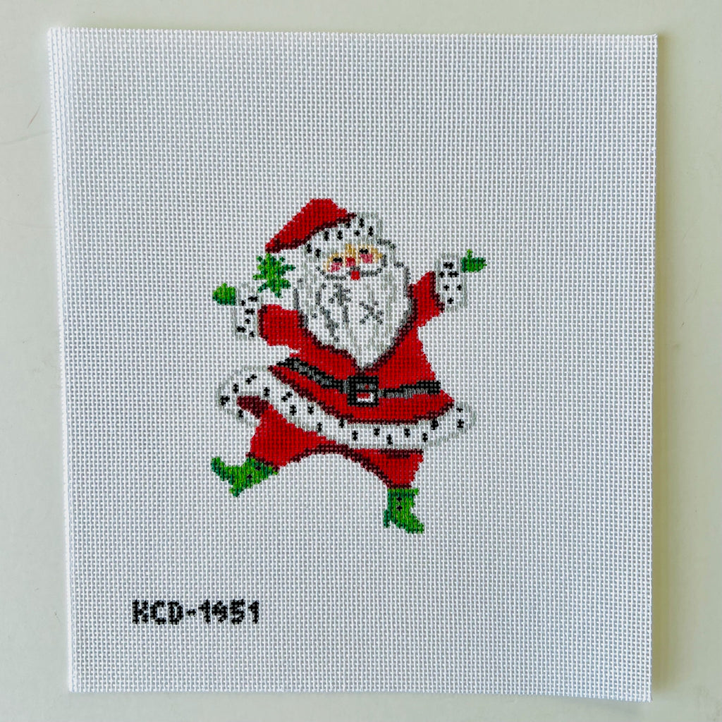 Retro Santa with Dots Canvas - KC Needlepoint