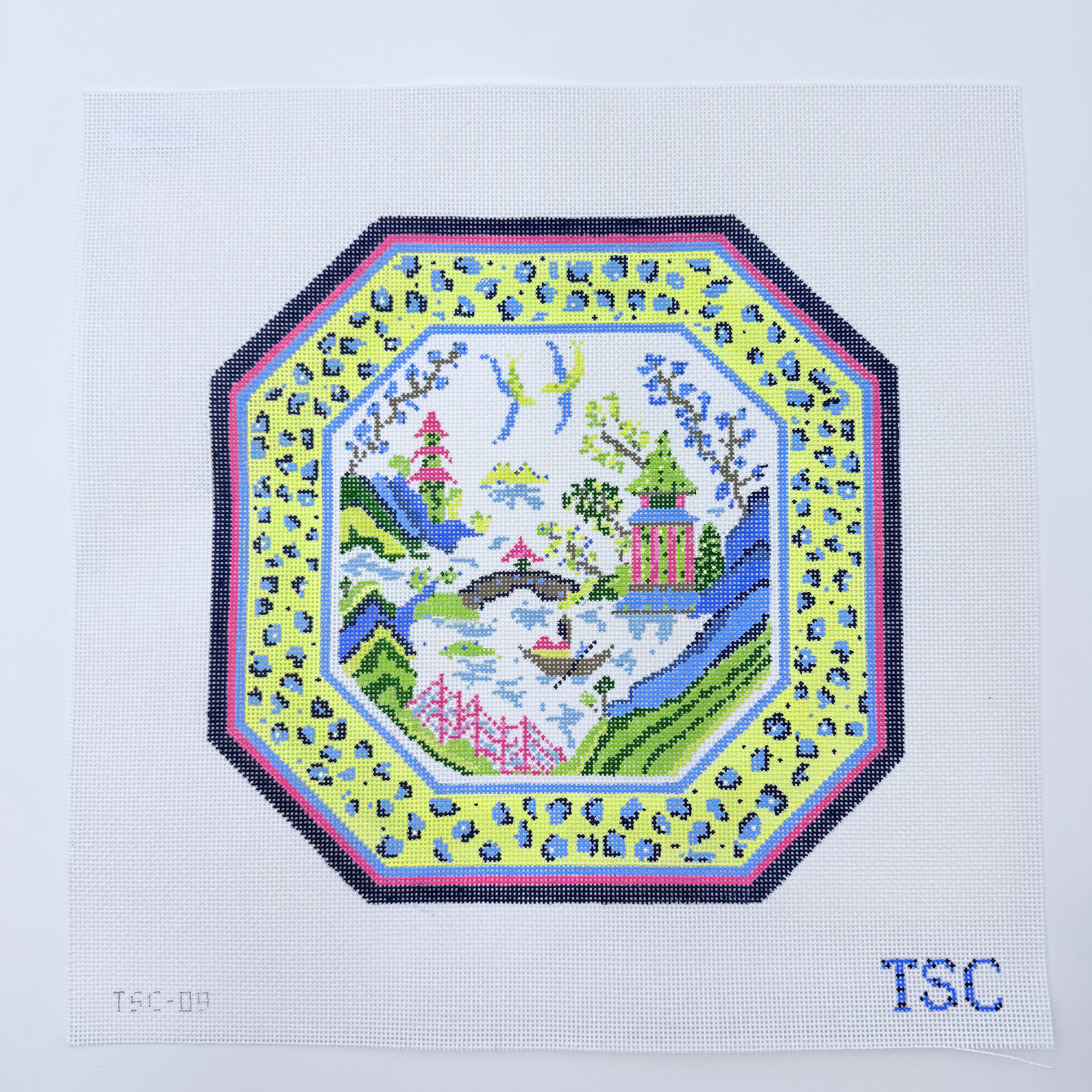 Gaudy Willow Pillow Canvas - KC Needlepoint