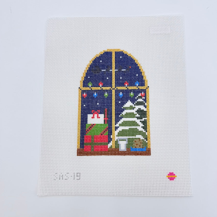Santa's Skies Canvas - KC Needlepoint