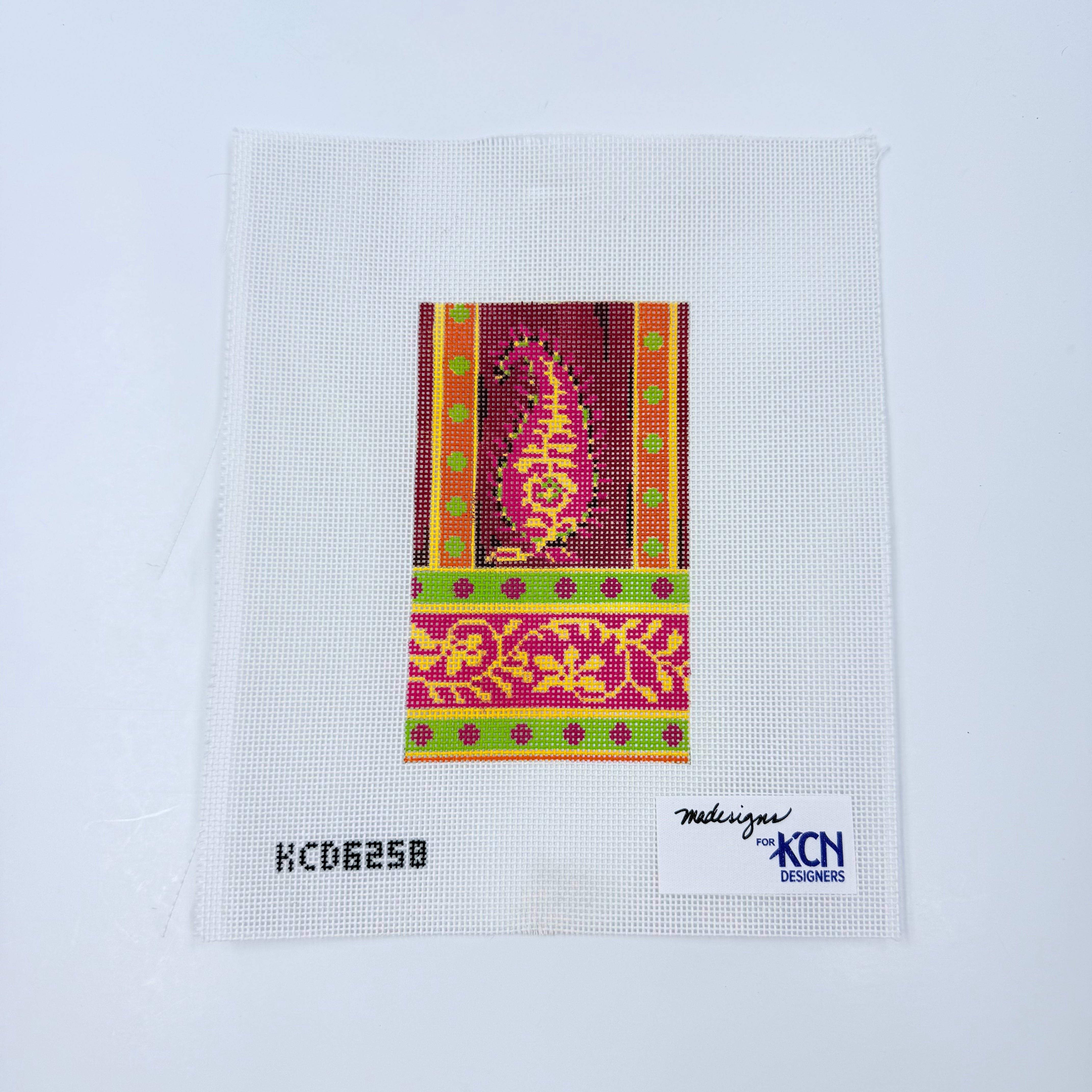 Pink and Orange Eyeglass Case Insert Canvas - KC Needlepoint