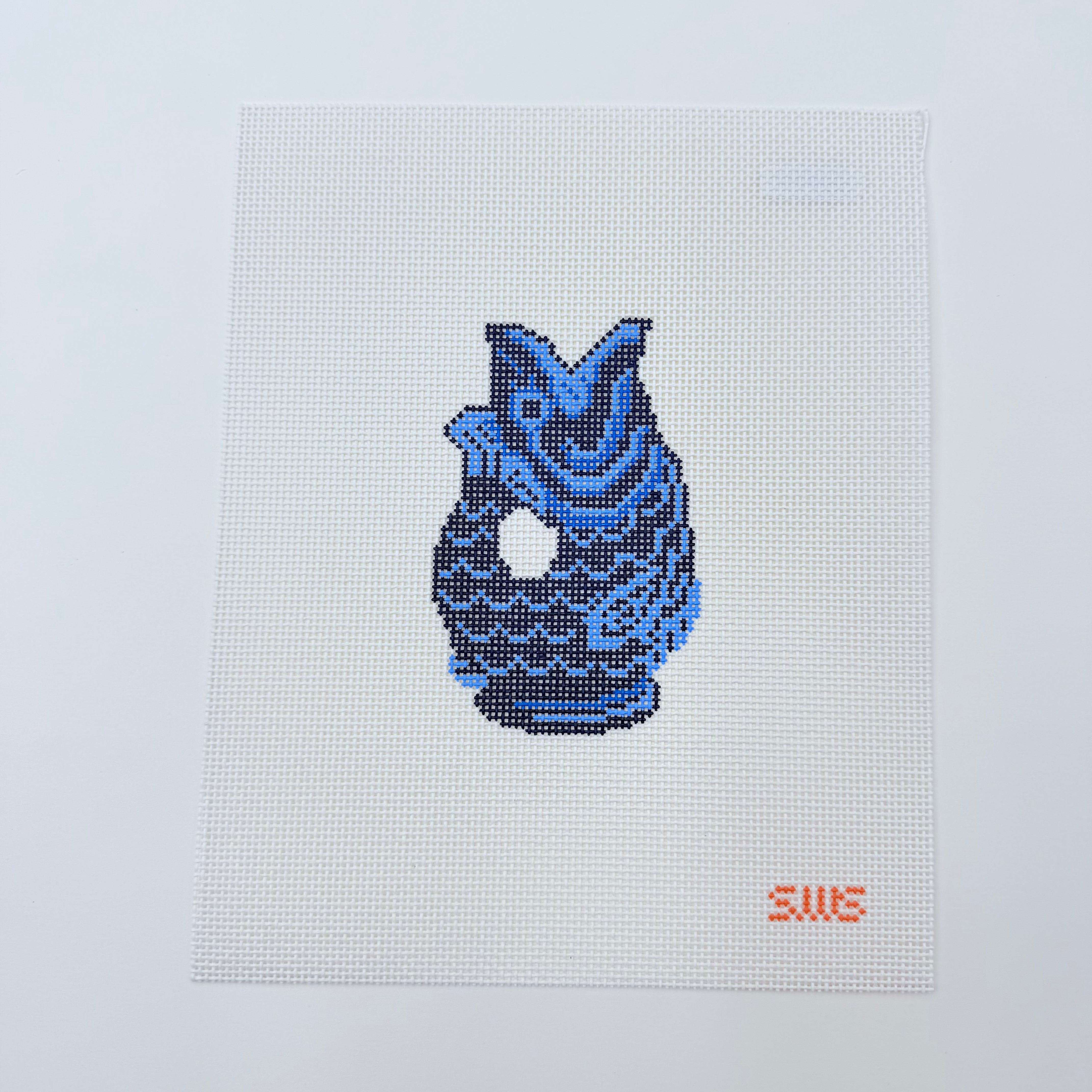 Navy Fish Pitcher Canvas - KC Needlepoint