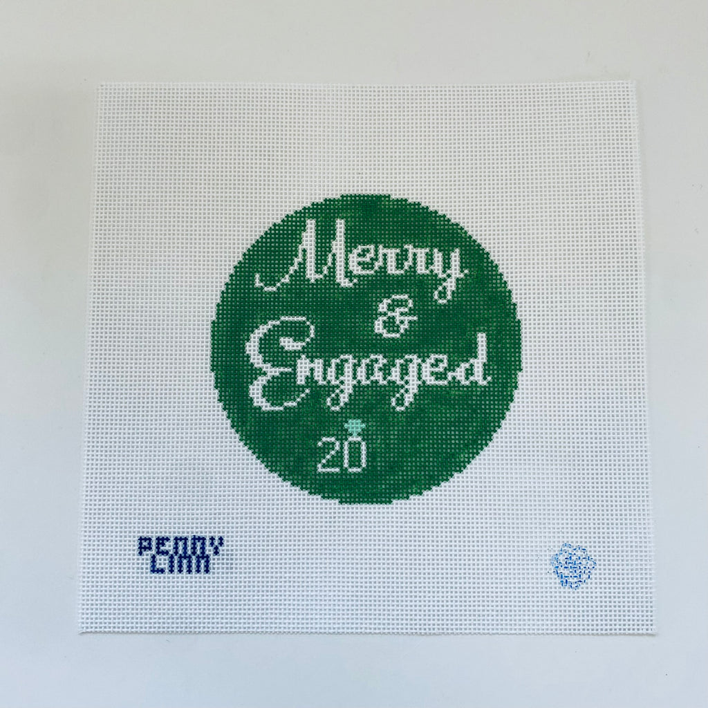 Married and Engaged Round Canvas - KC Needlepoint