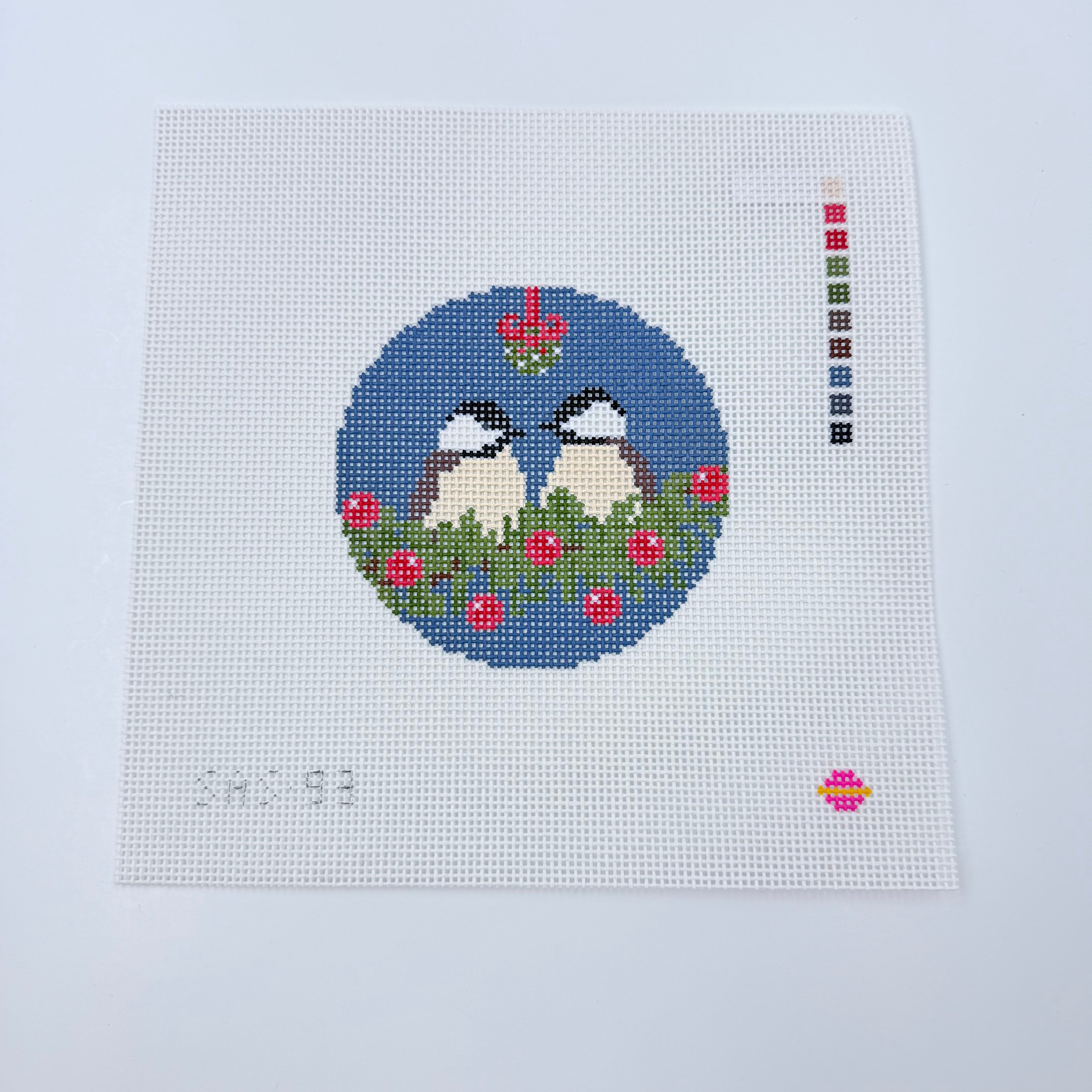 Merry Chickadees Canvas - KC Needlepoint