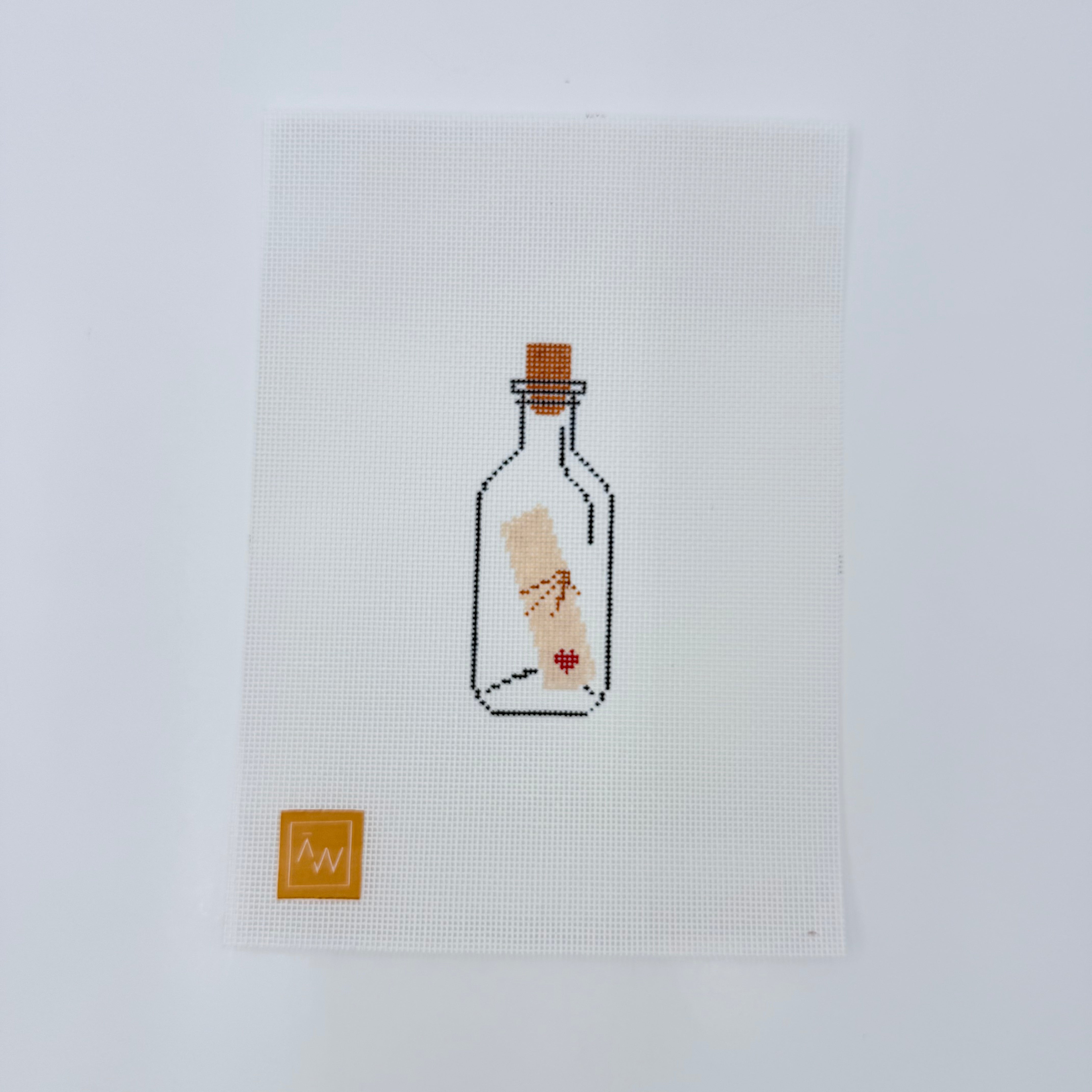 Love Letter in a Bottle Canvas - KC Needlepoint