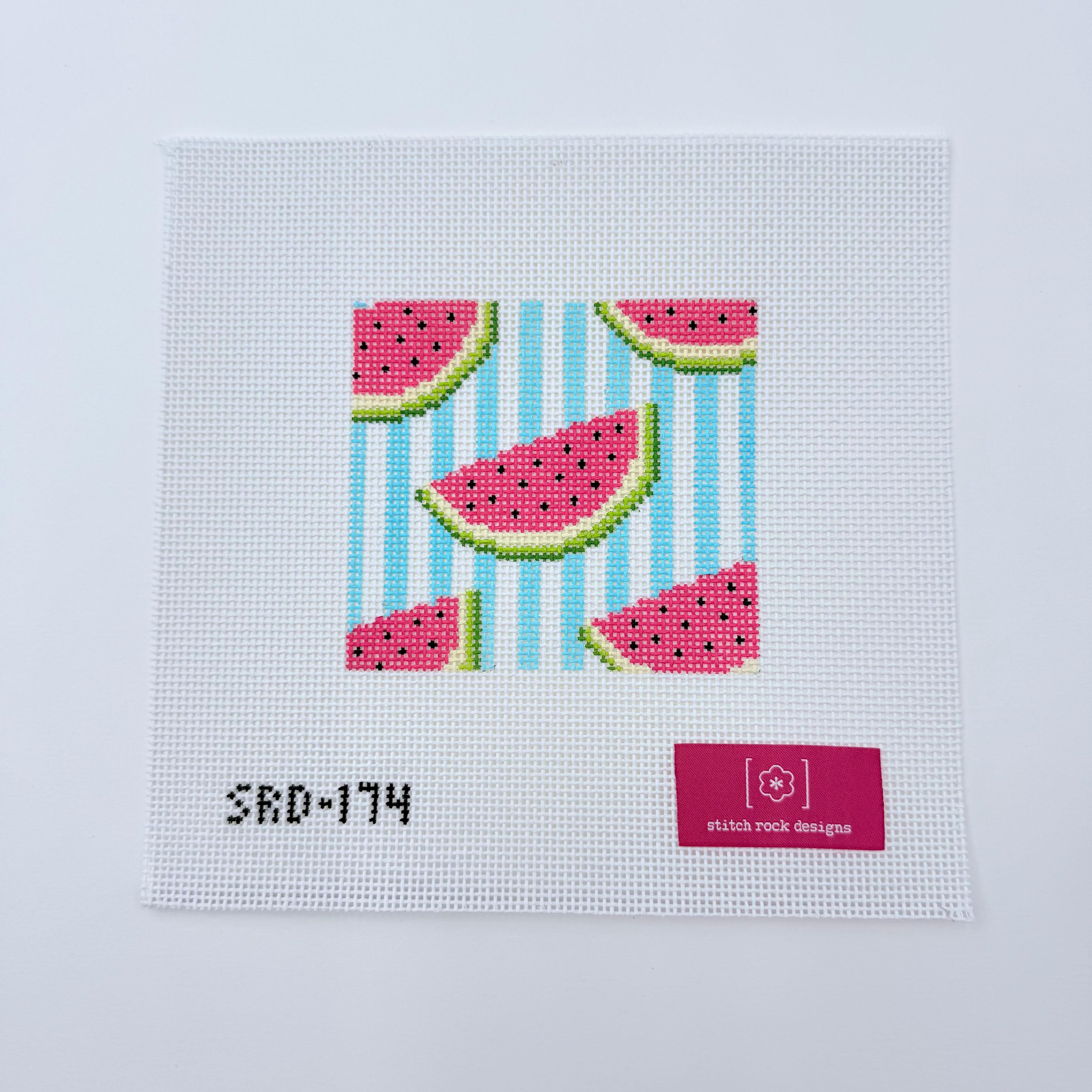 Watermelons Square Canvas - KC Needlepoint
