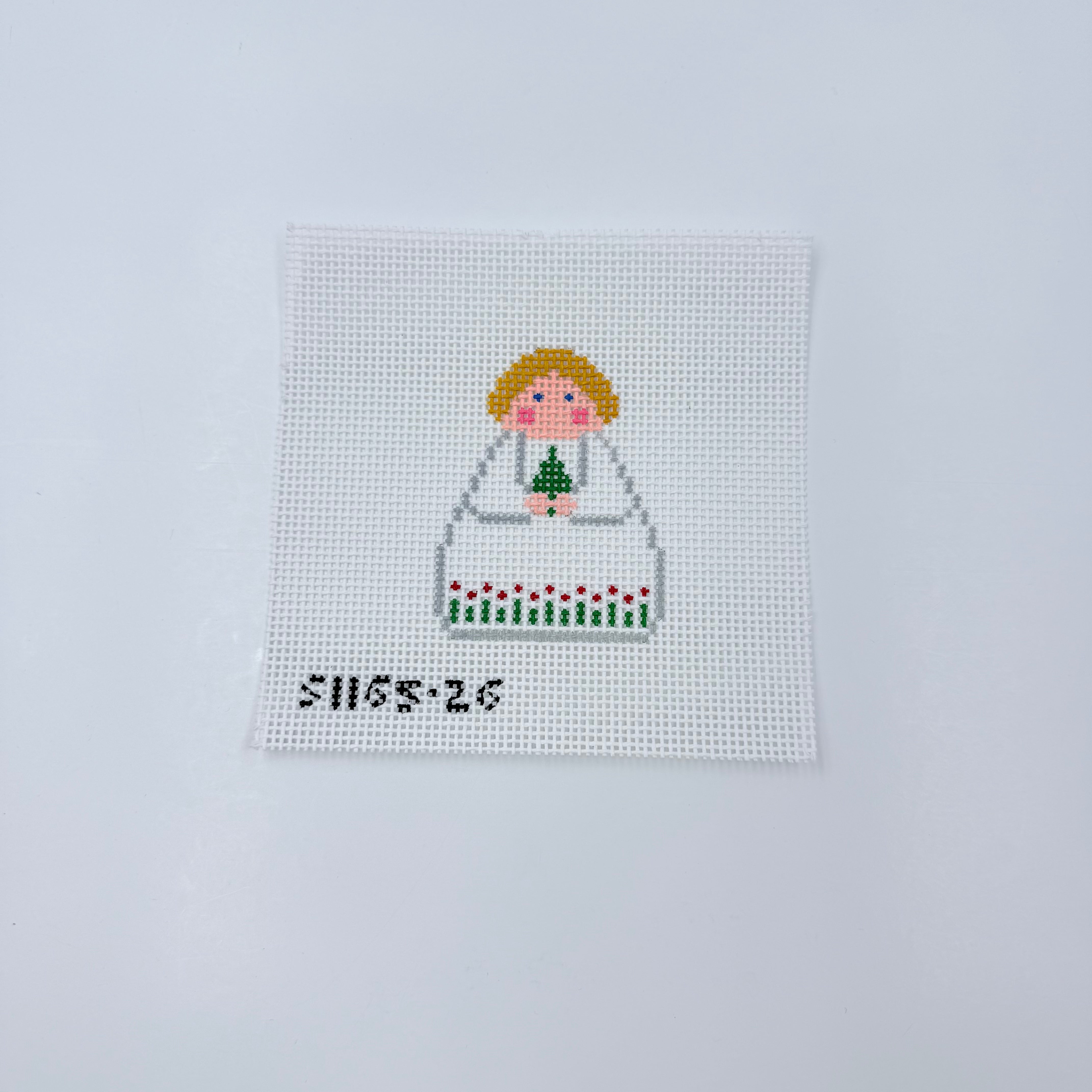 White Angel with Tree - KC Needlepoint