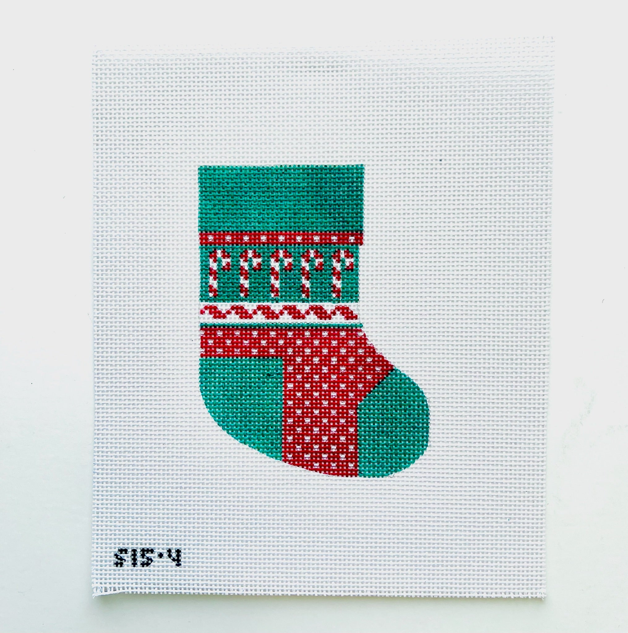 Candy Canes Mini Sock Canvas - KC Needlepoint