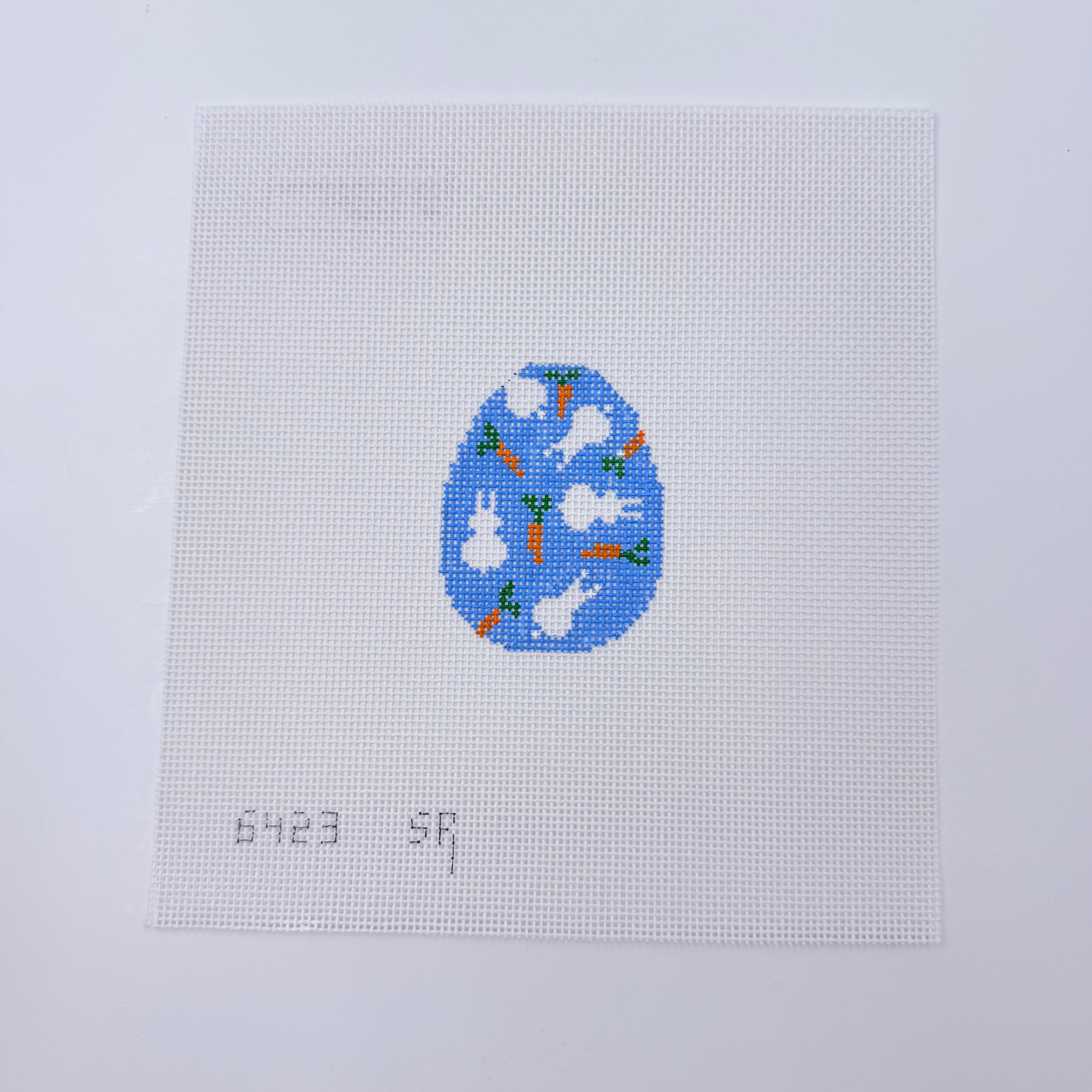 Rabbits & Carrots Mini Egg Canvas - KC Needlepoint