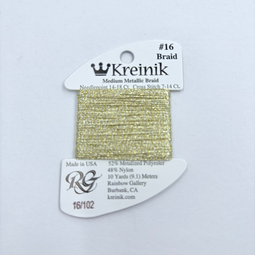Kreinik Card Size 16 102 Vatican Gold - KC Needlepoint