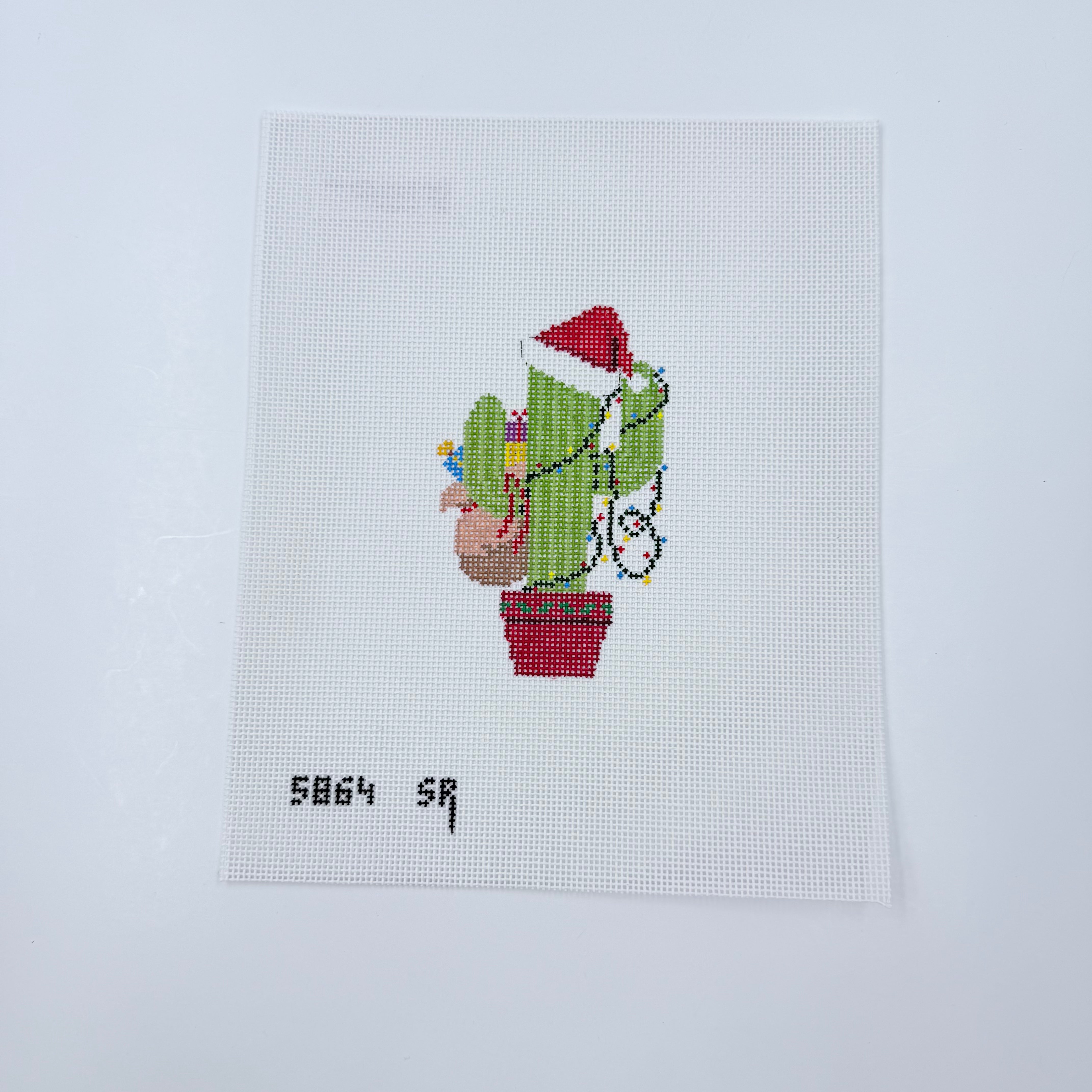 Santa Cactus Canvas - KC Needlepoint
