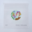 Face and Flowers Round Canvas - KC Needlepoint
