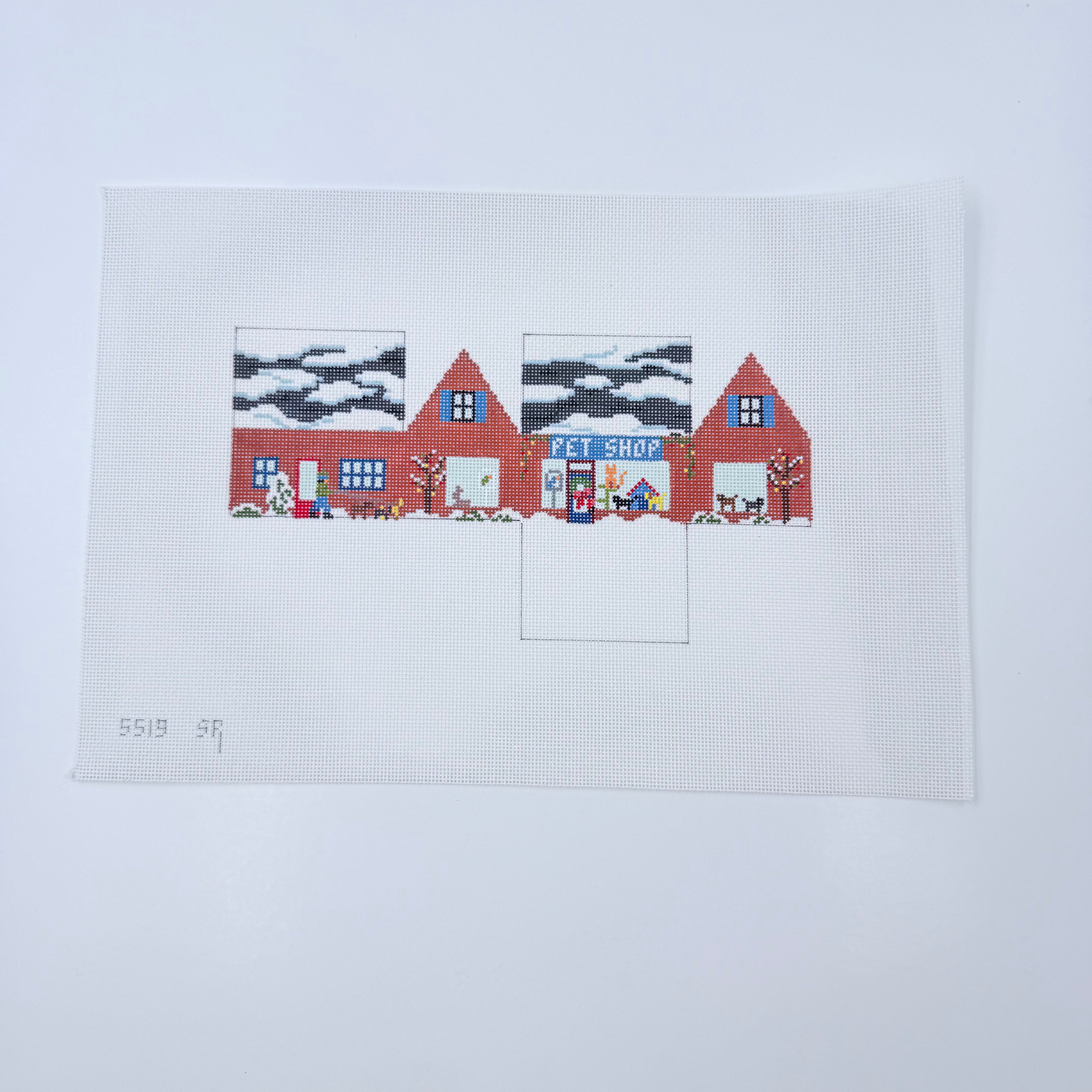 Pet Shop Mini House Canvas - KC Needlepoint
