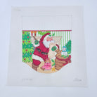Santa with List Stocking Cuff Canvas - KC Needlepoint
