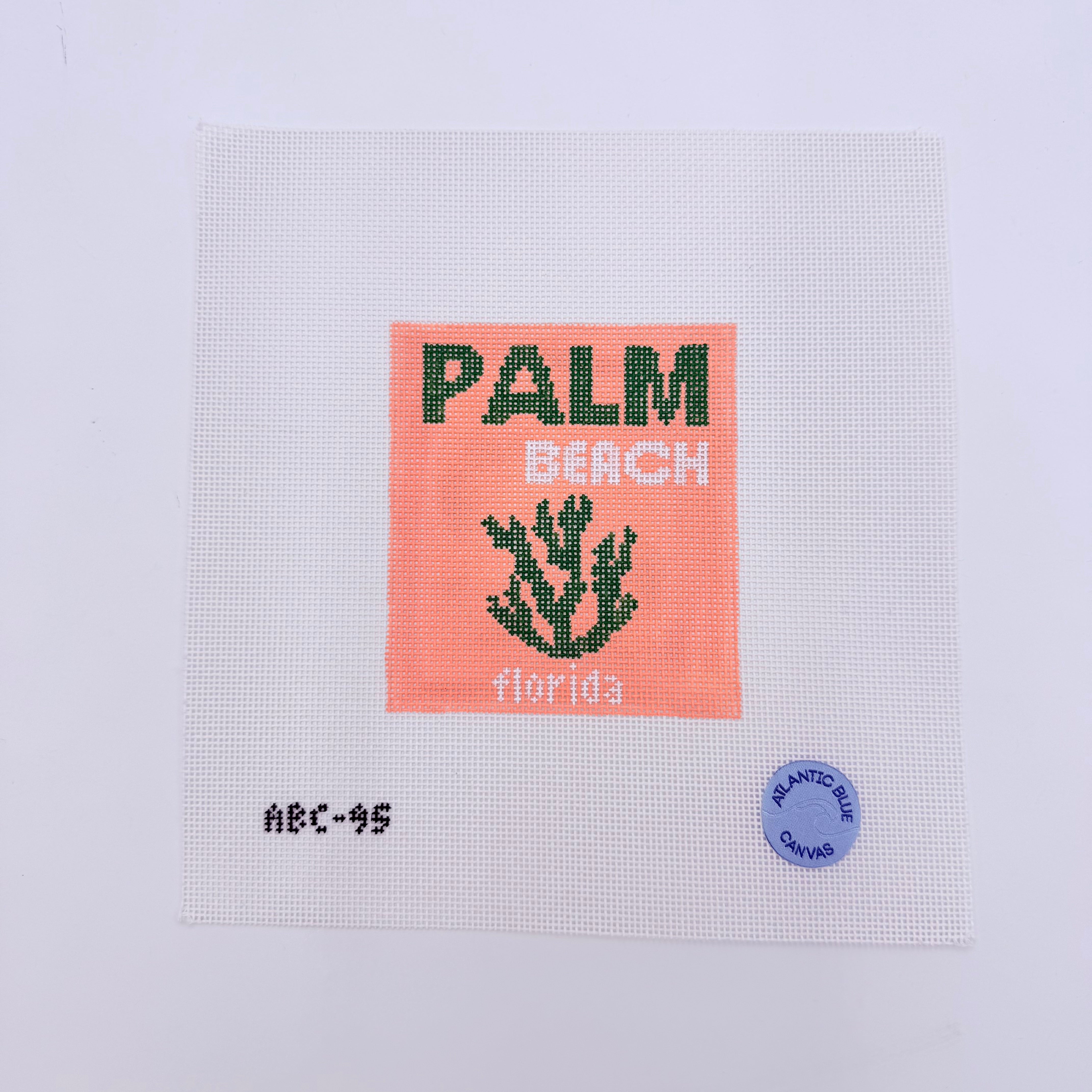 Palm Beach Travel Book Canvas - KC Needlepoint