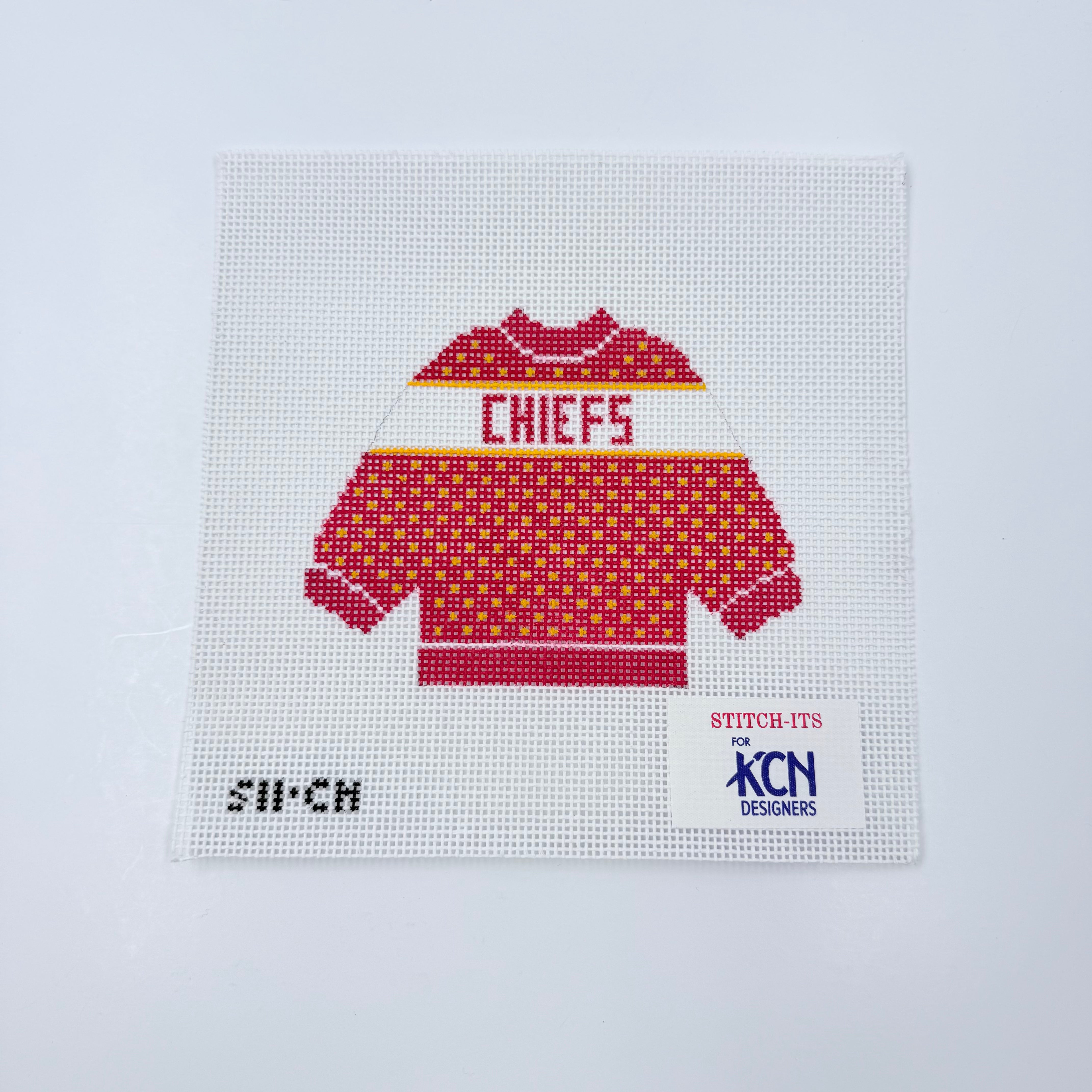 Chiefs Sweater Needlepoint Canvas - KC Needlepoint