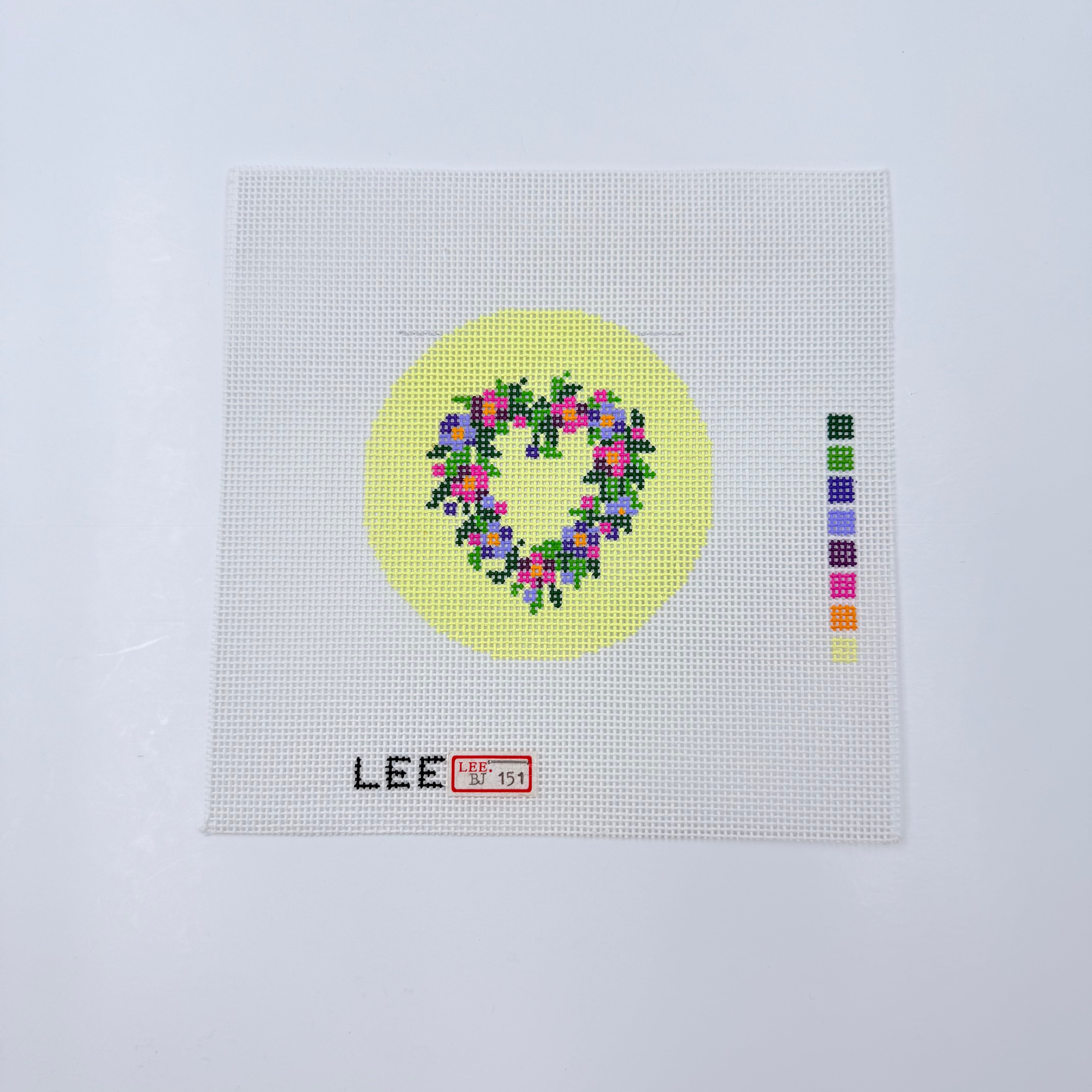 Heart Wreath Canvas - KC Needlepoint