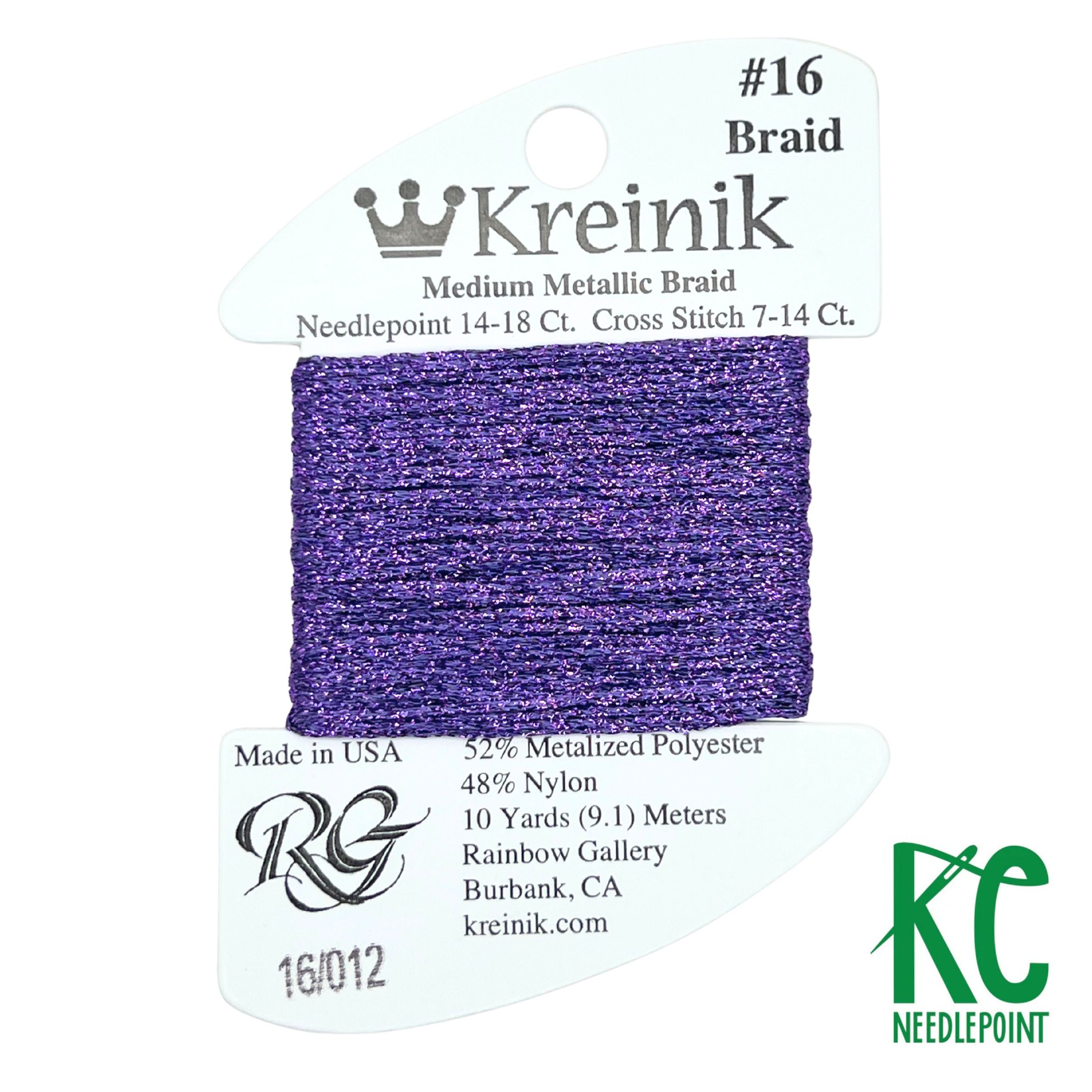 Kreinik Card Size 16 012 Purple - KC Needlepoint