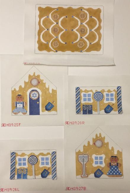 Hanukkah House Calendar Canvases - KC Needlepoint