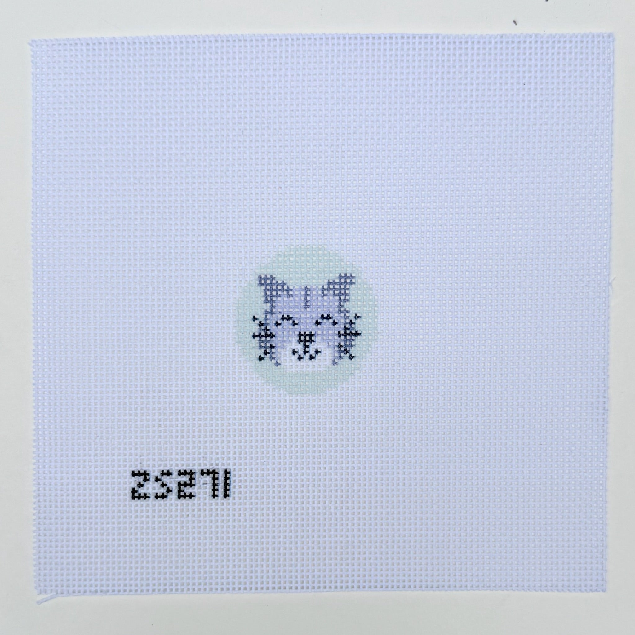 Grey Cat Key Fob Needlepoint Canvas - KC Needlepoint