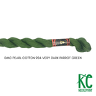DMC 5 Pearl Cotton 904</br>Very Dark Parrot Green - KC Needlepoint