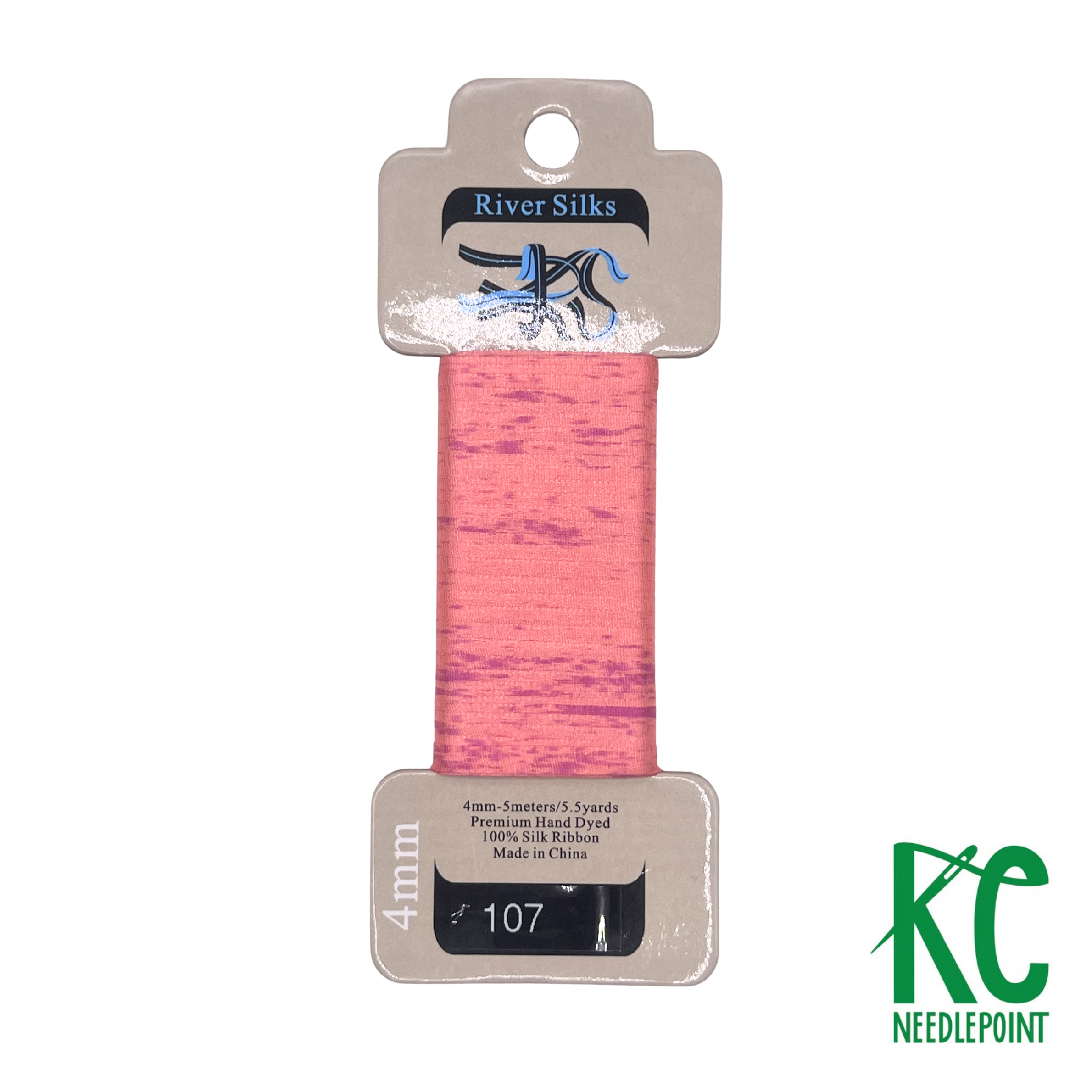 Silk Ribbon 4mm 107 Overdyed Bubblegum - KC Needlepoint