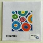 Multi Colored Circles Square - KC Needlepoint