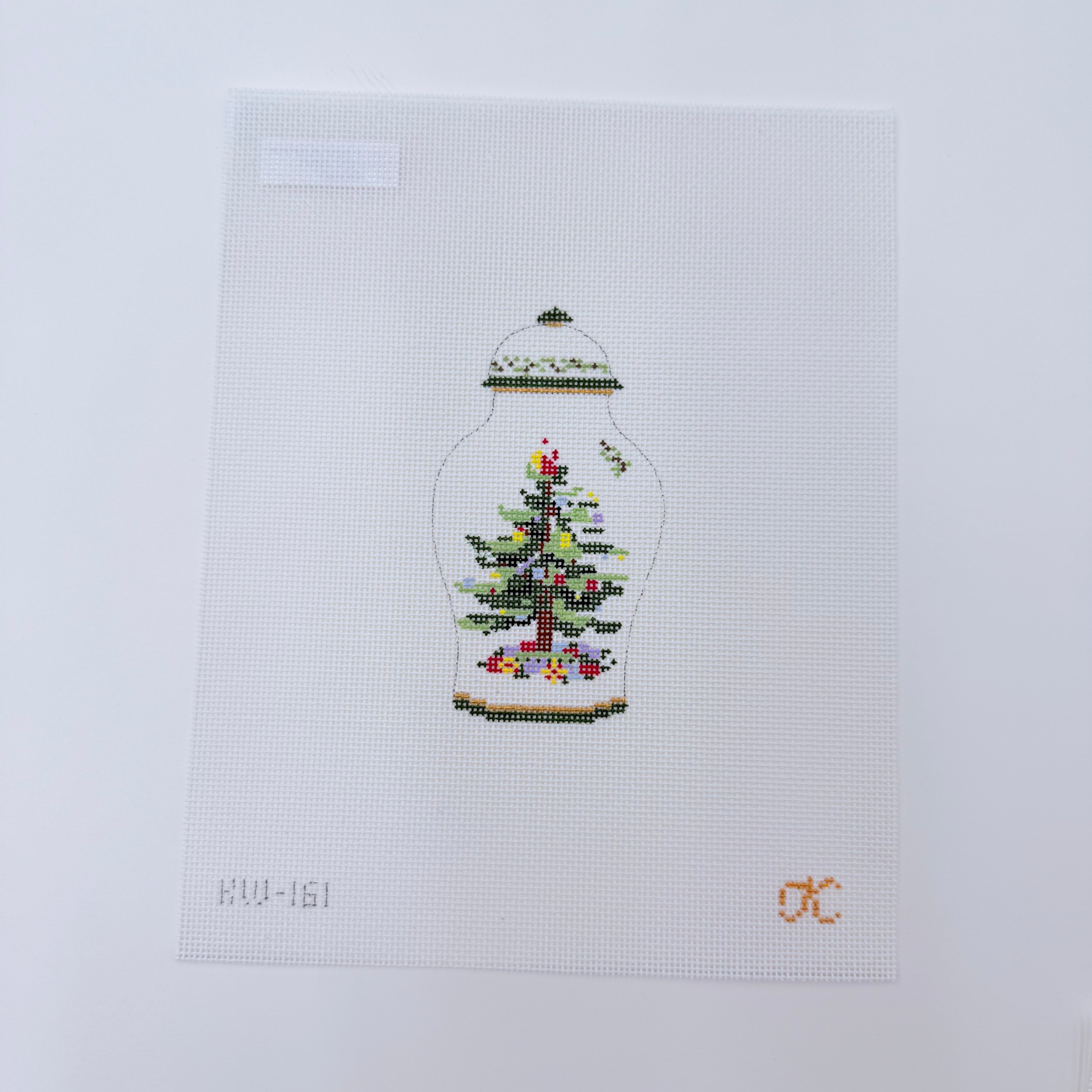 Christmas Ginger Jar Canvas - KC Needlepoint