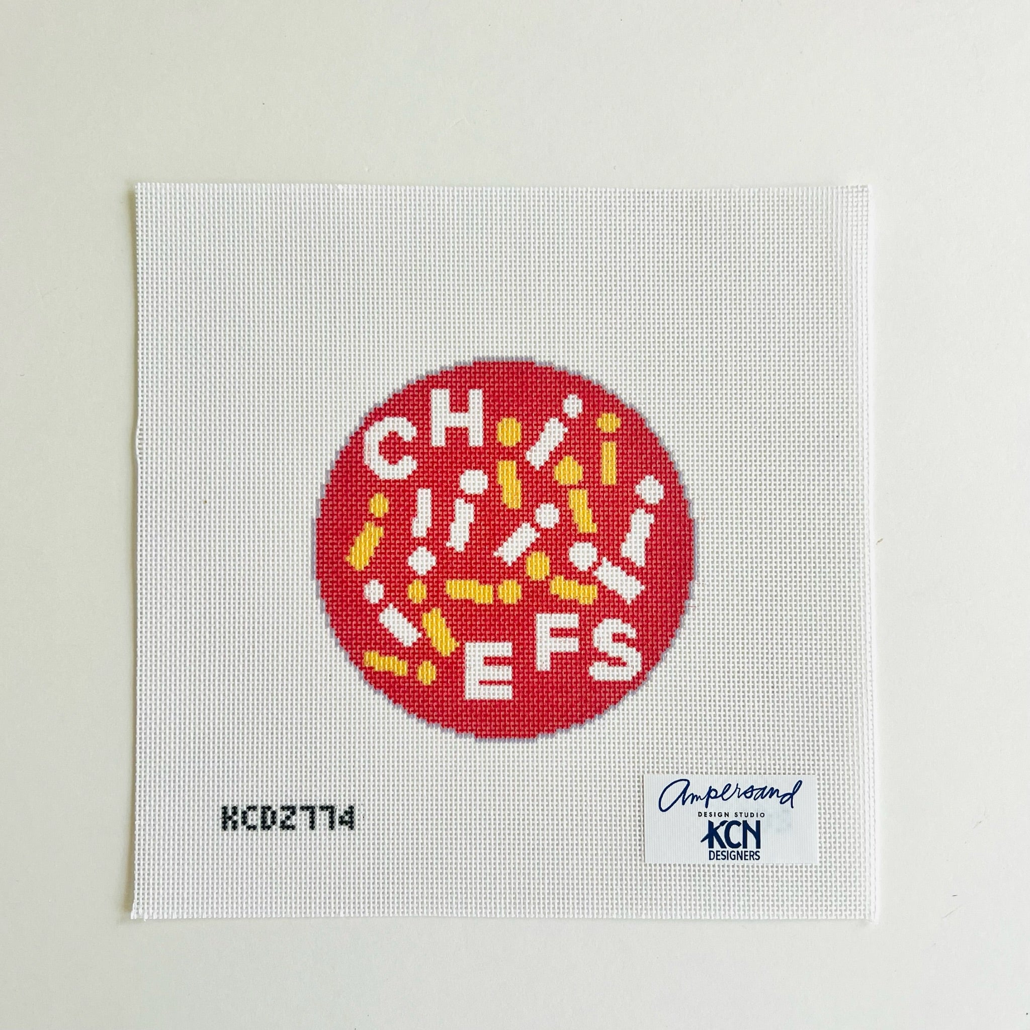 Chiefs Round Canvas - KC Needlepoint