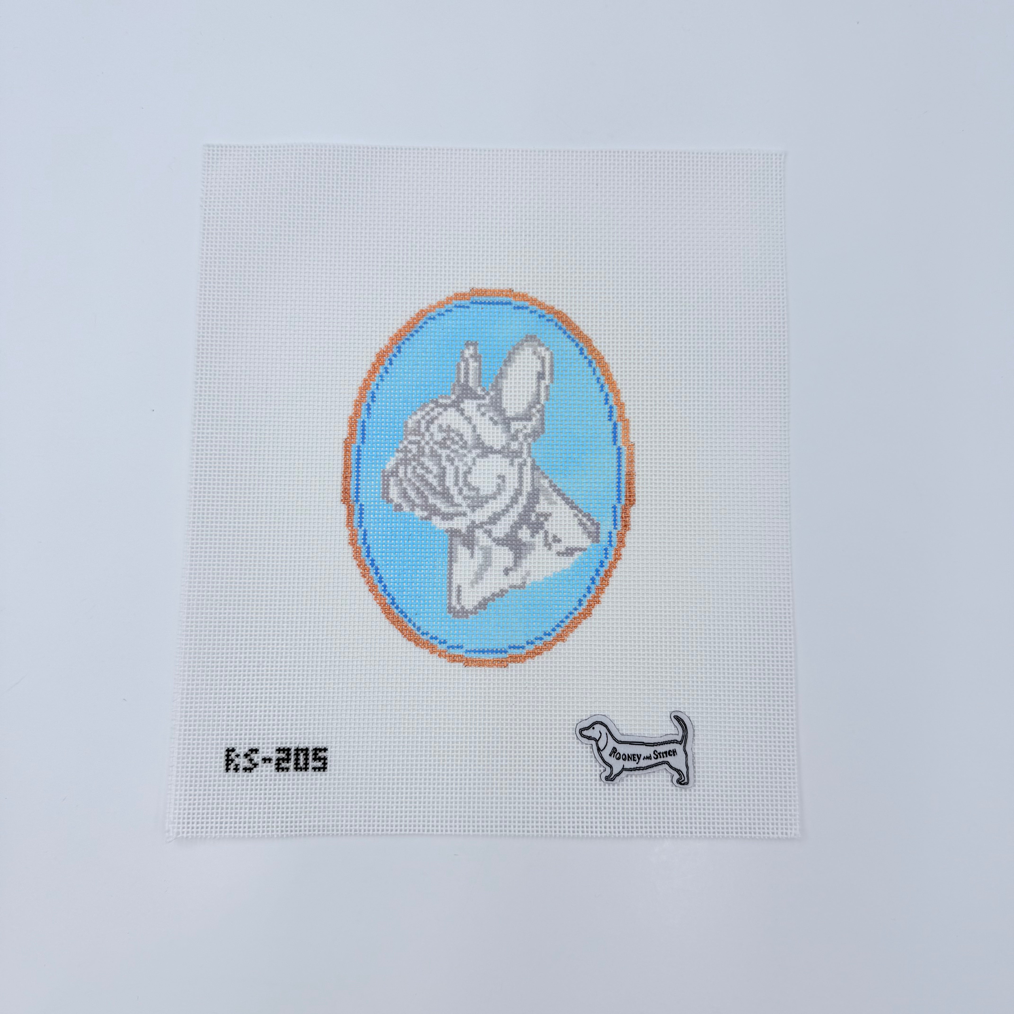 The Bulldog Cameo Canvas - KC Needlepoint