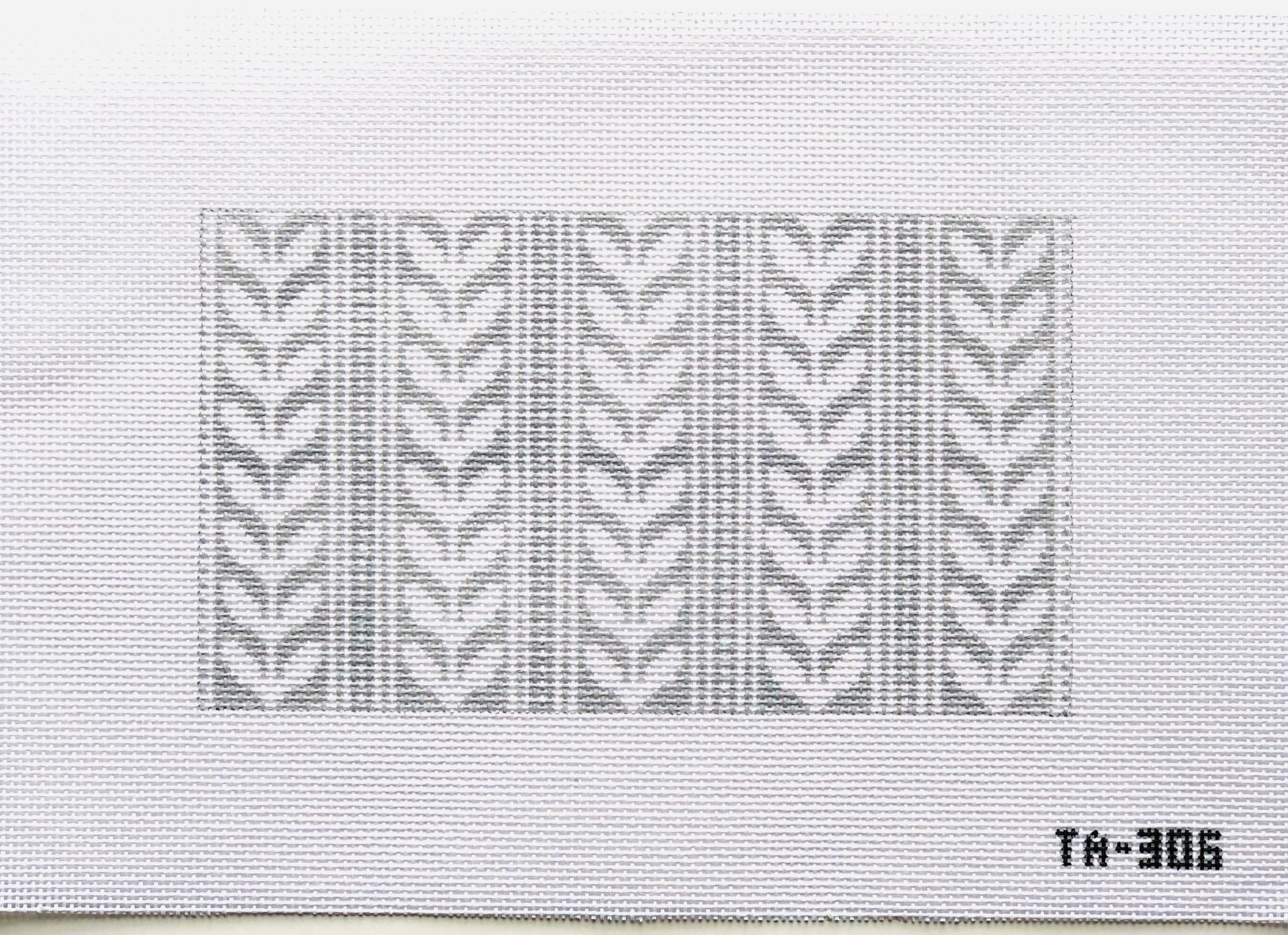 Gray and White Leaf Clutch Canvas - KC Needlepoint