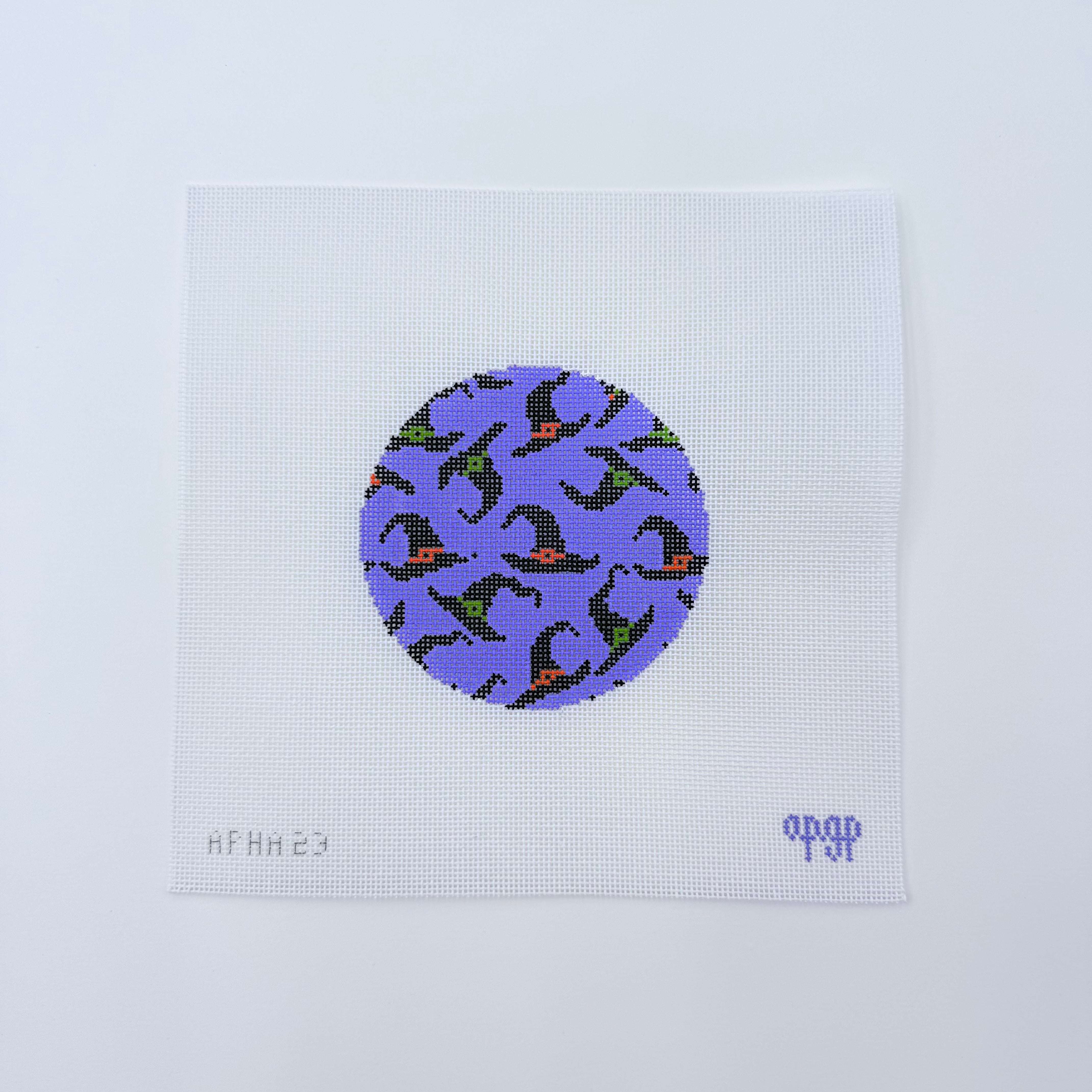 Witch Hats Round Canvas - KC Needlepoint