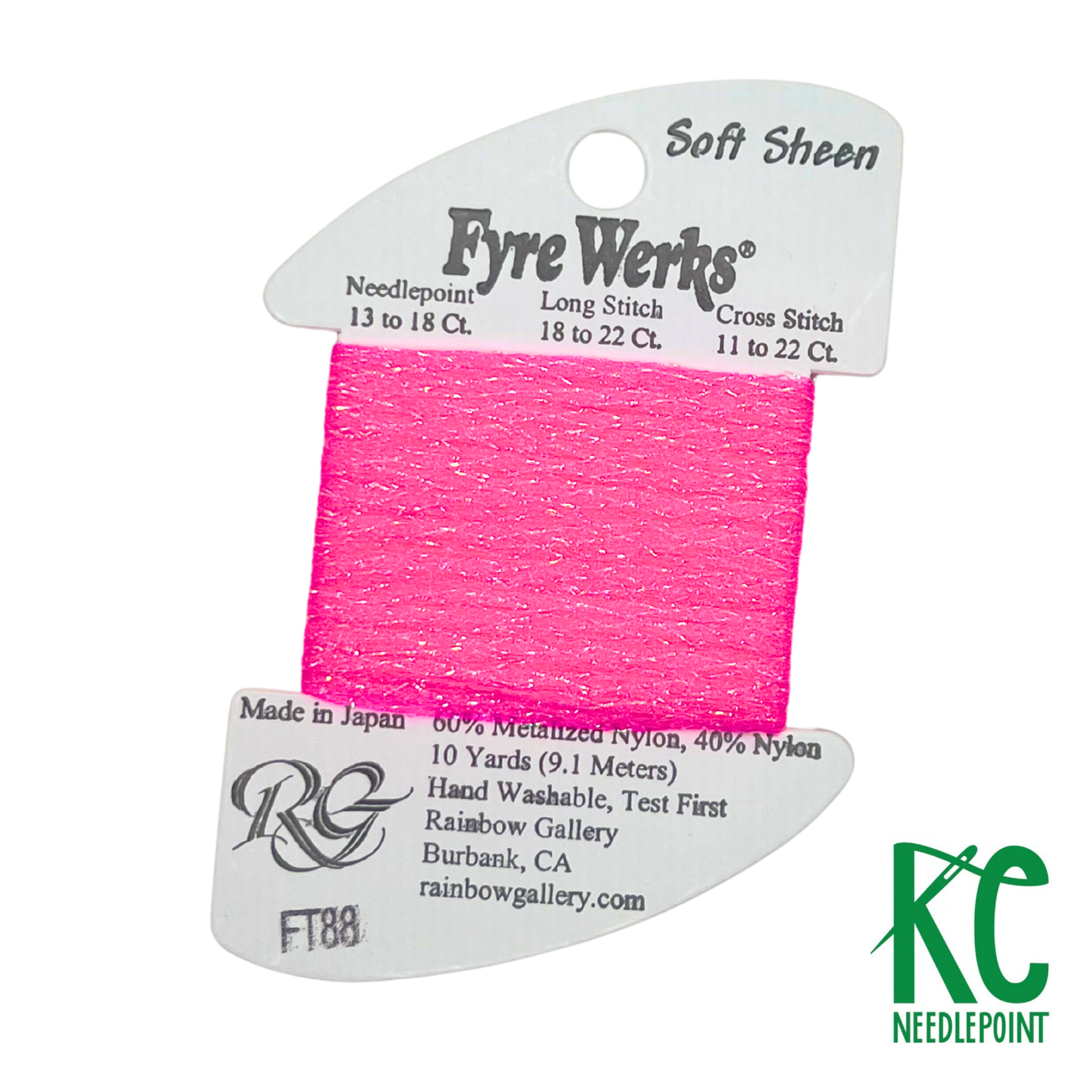 Fyre Werks Soft Sheen FT88 Super Pink - KC Needlepoint