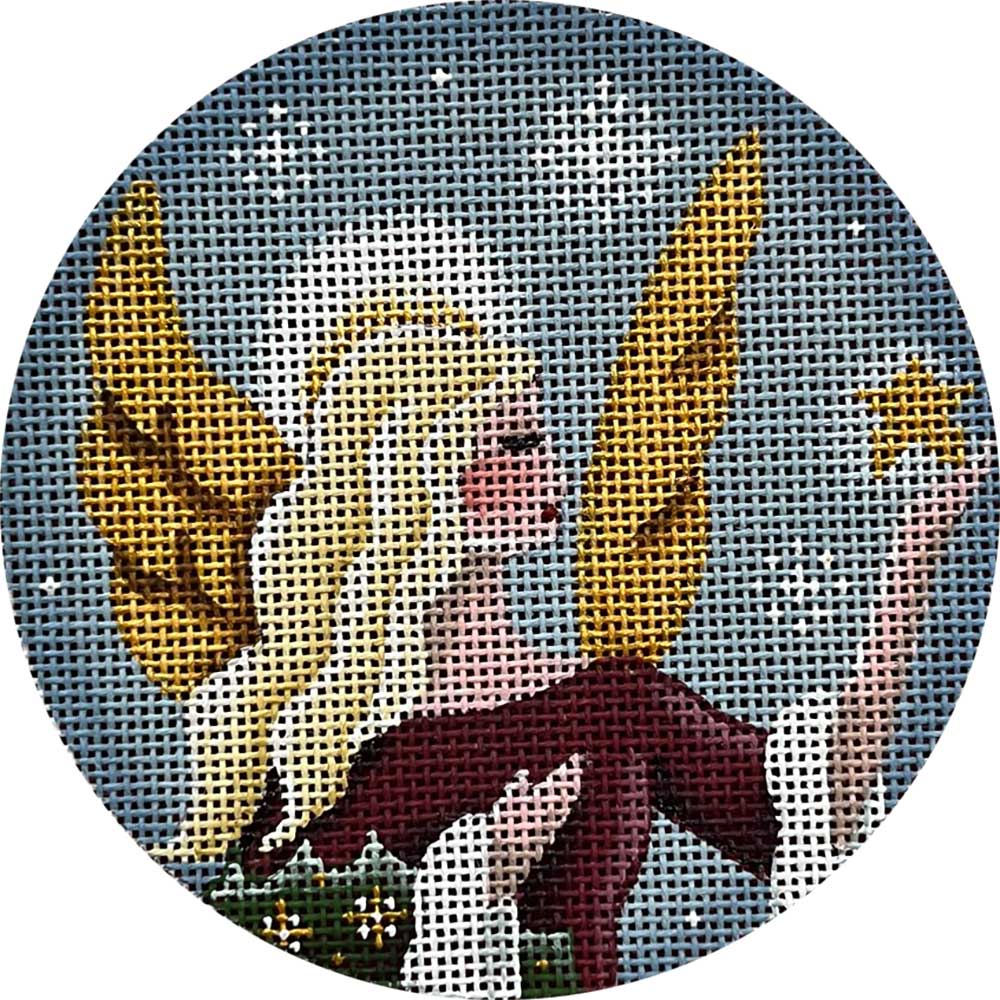 Arctic Angel with Star Christmas Round - KC Needlepoint