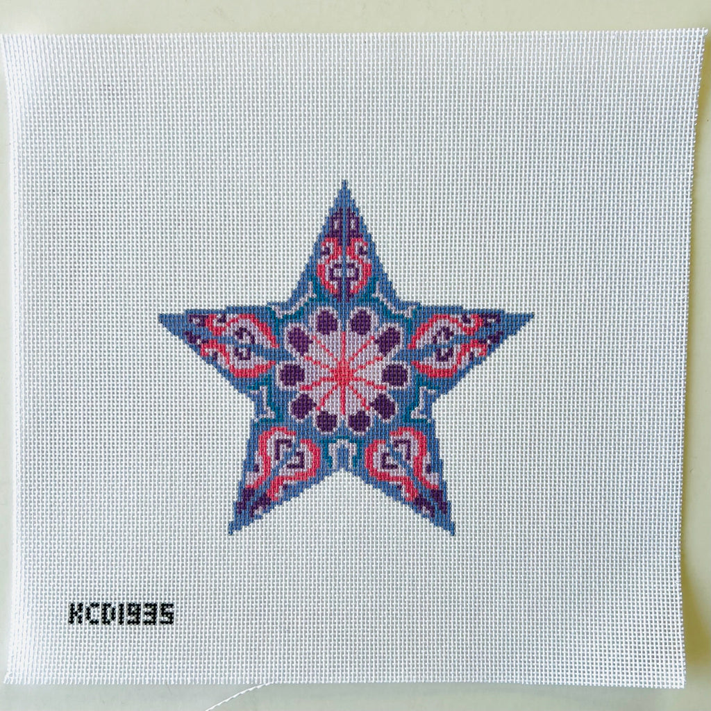 Purple Star Canvas - KC Needlepoint