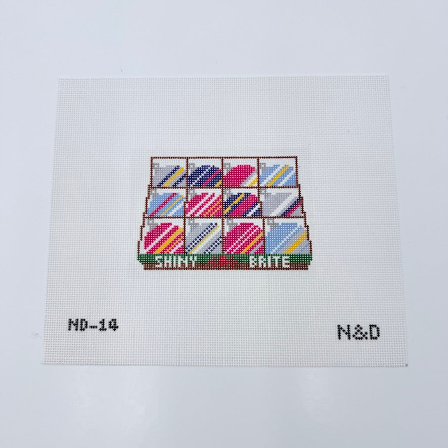 Shiny Brites Box Canvas - KC Needlepoint