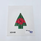 Green Plaid with Red Bow Tree Canvas - KC Needlepoint