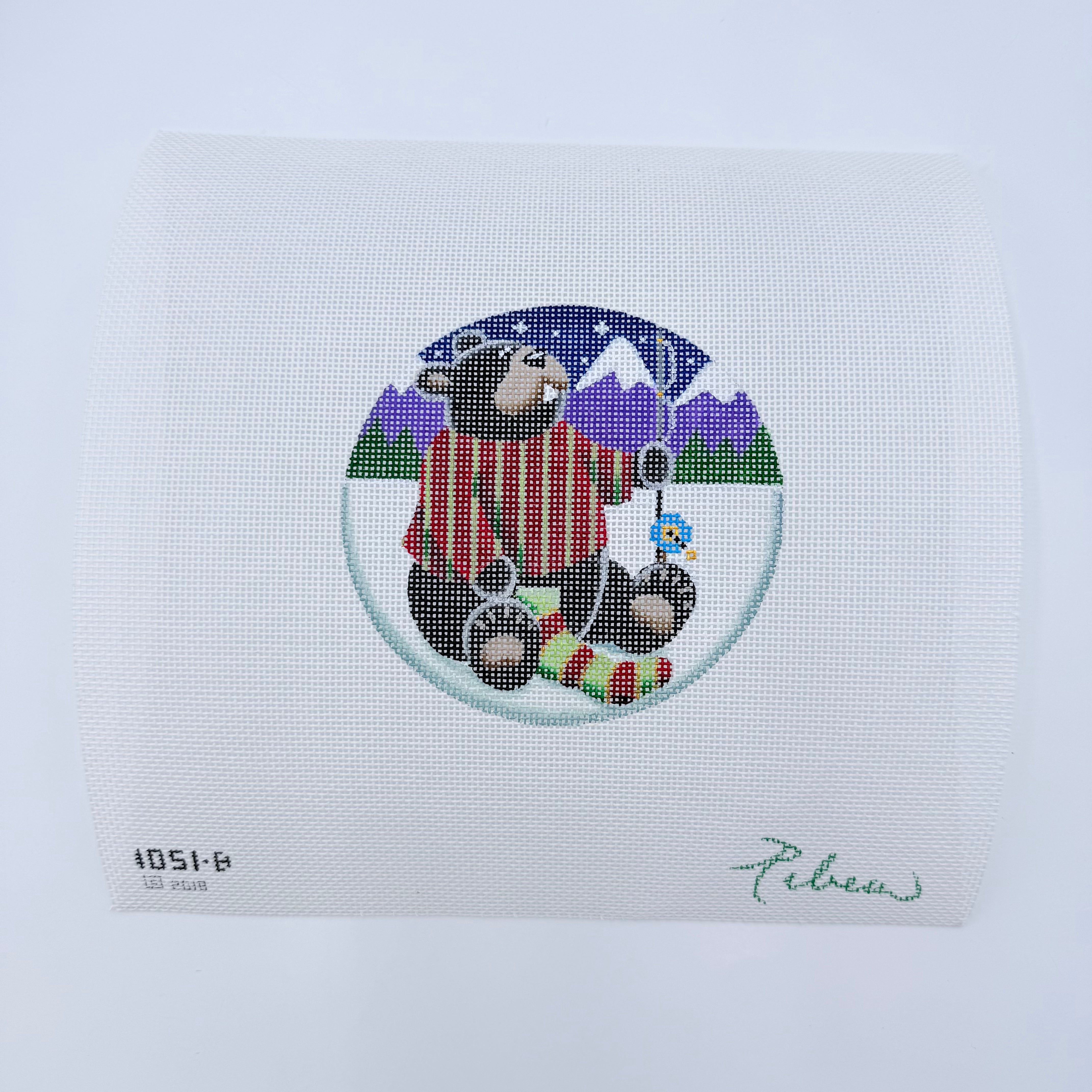 Fish for Dinner Round Canvas - KC Needlepoint