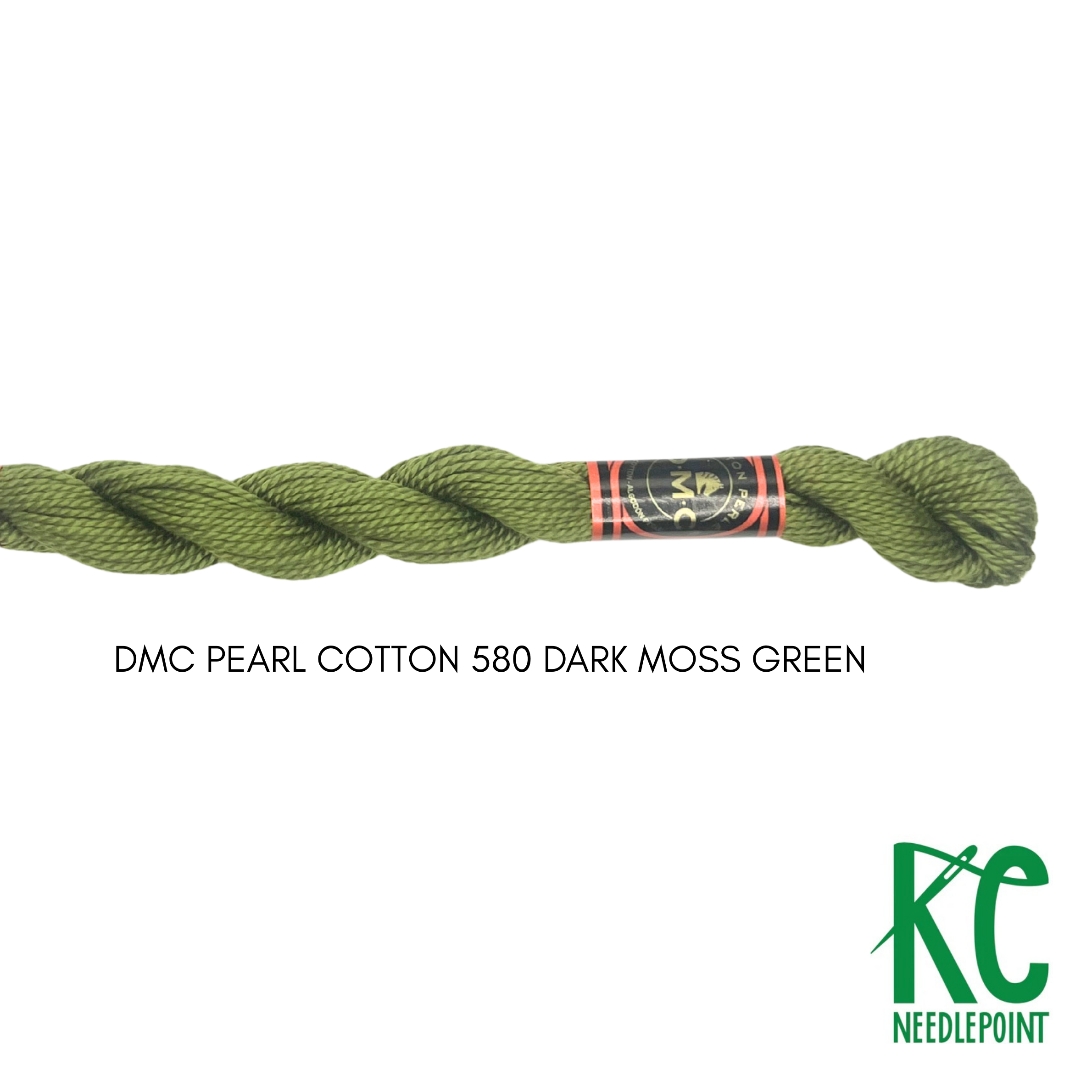 DMC 5 Pearl Cotton 580</br>Dark Moss Green - KC Needlepoint