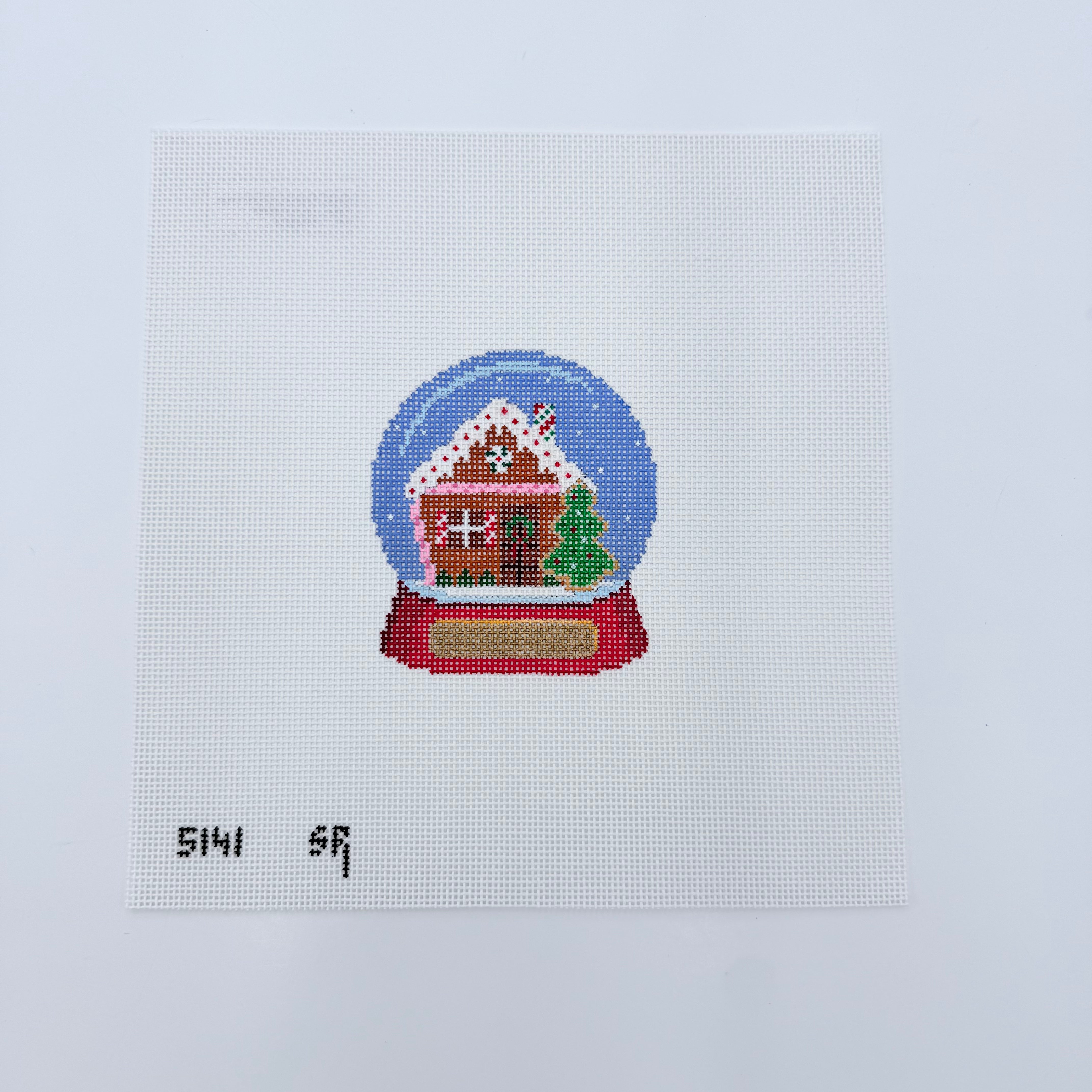 Snow Globe Gingerbread Canvas - KC Needlepoint