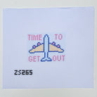 Time to Get Out Luggage Tag Needlepoint Canvas - KC Needlepoint