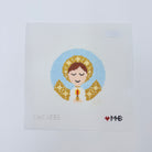 Brunette Angel Boy Round Canvas - KC Needlepoint