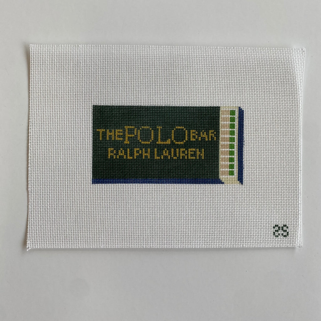 The Polo Bar Matchbook Canvas - KC Needlepoint
