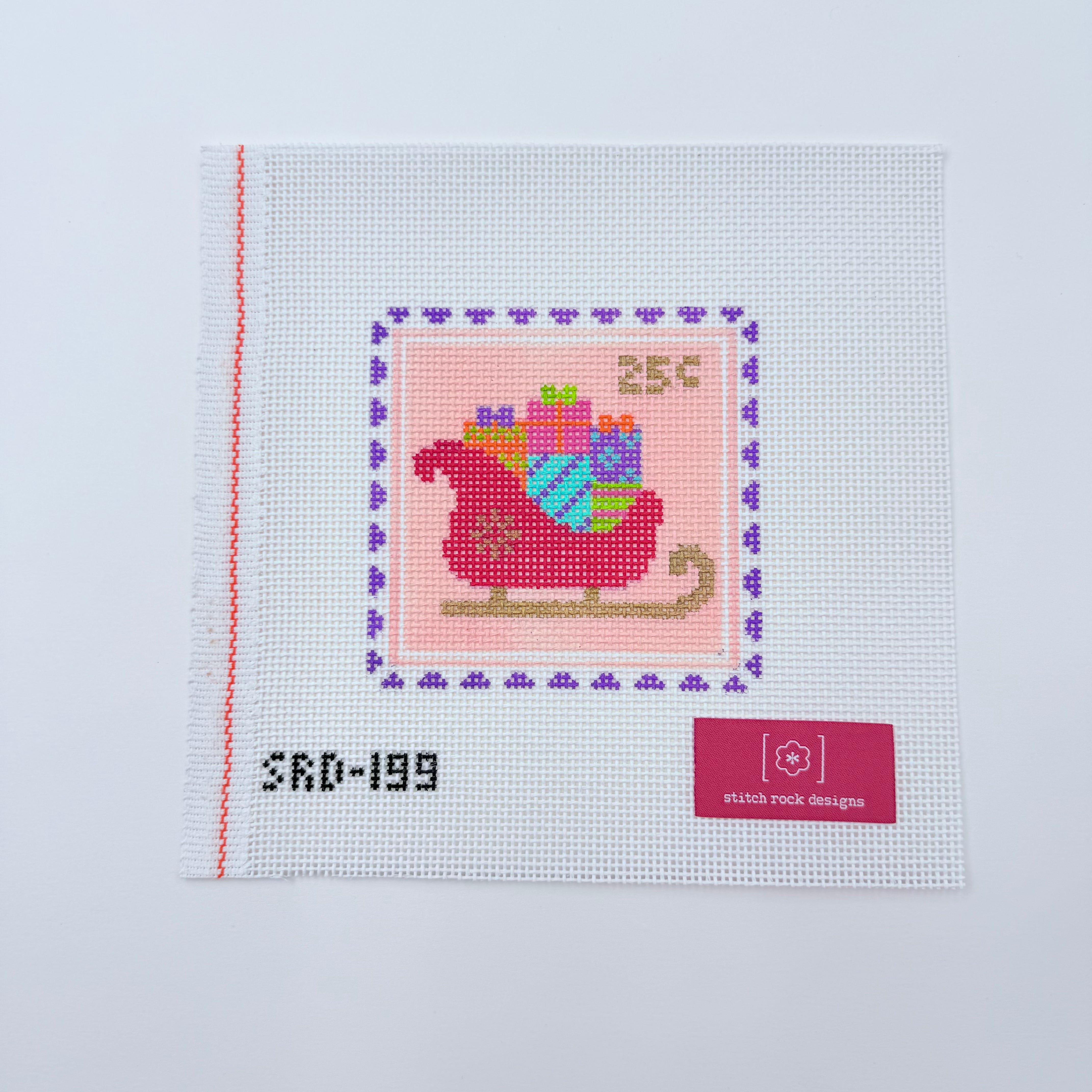 Sleigh Stamp Canvas - KC Needlepoint