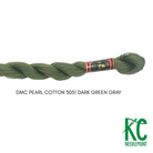 DMC 3 Pearl Cotton 3051</br>Dark Green Gray - KC Needlepoint
