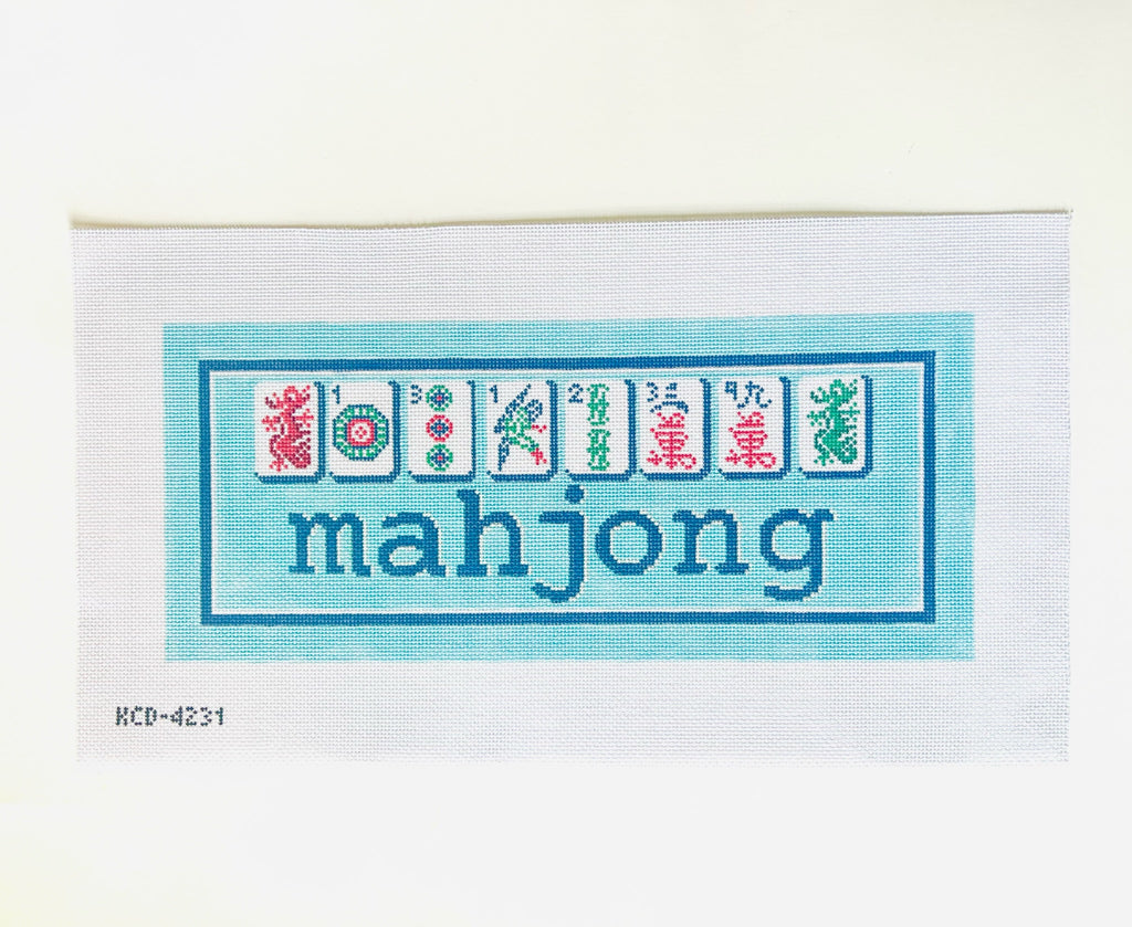 Long Mahjong Bag Canvas - KC Needlepoint