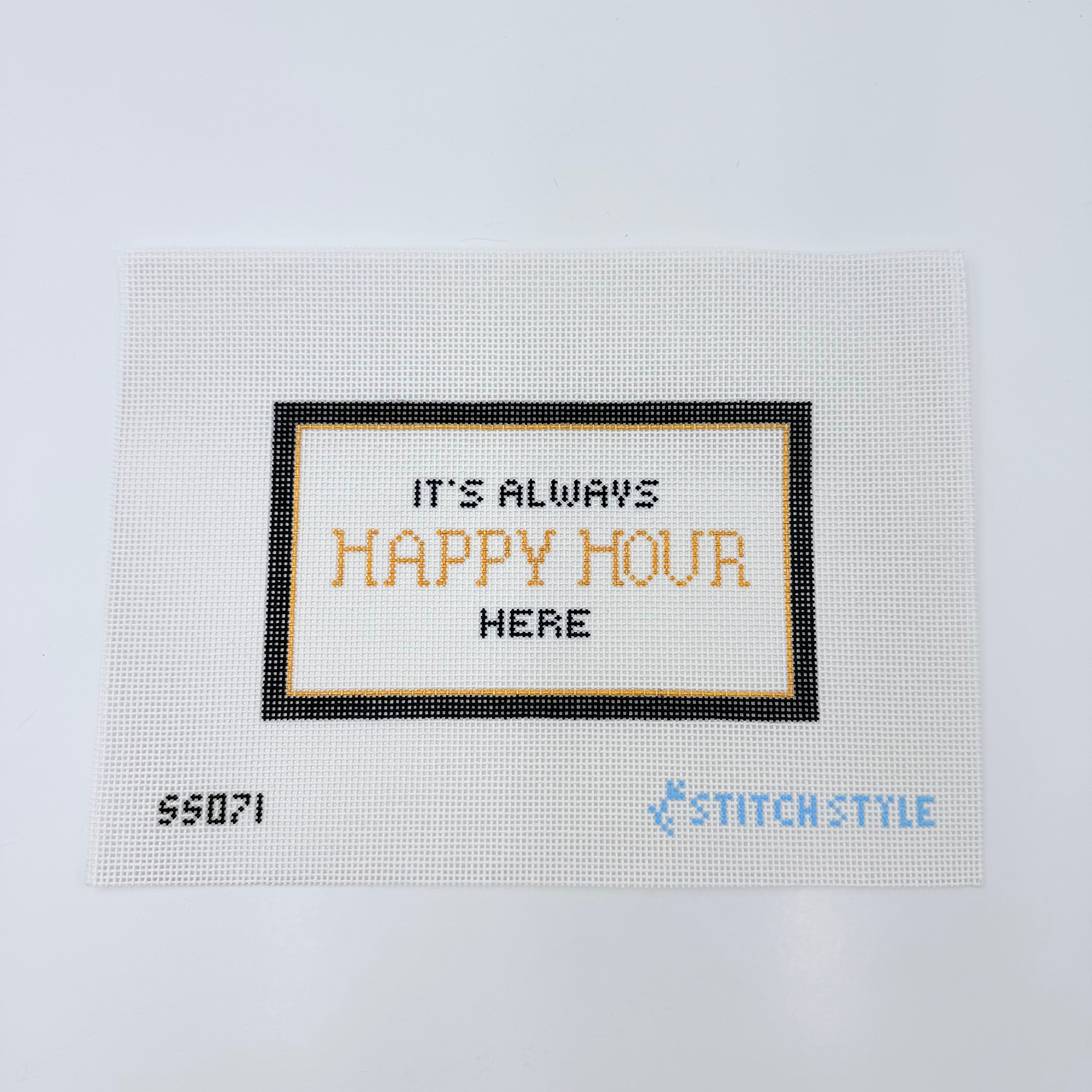 It's Always Happy Hour Here Canvas - KC Needlepoint
