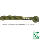 DMC 5 Pearl Cotton 730</br>Very Dark Olive Green - KC Needlepoint