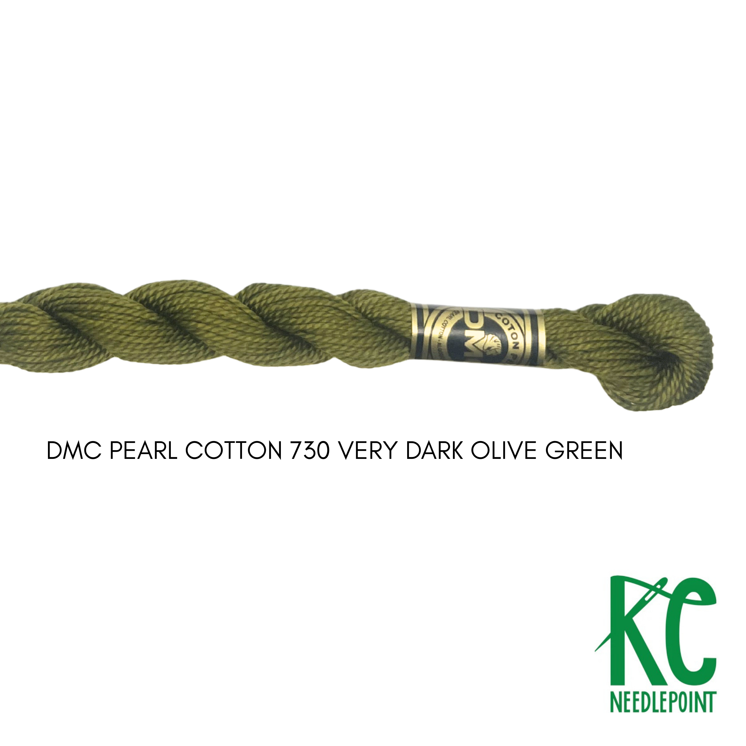 DMC 3 Pearl Cotton 730</br>Very Dark Olive Green - KC Needlepoint